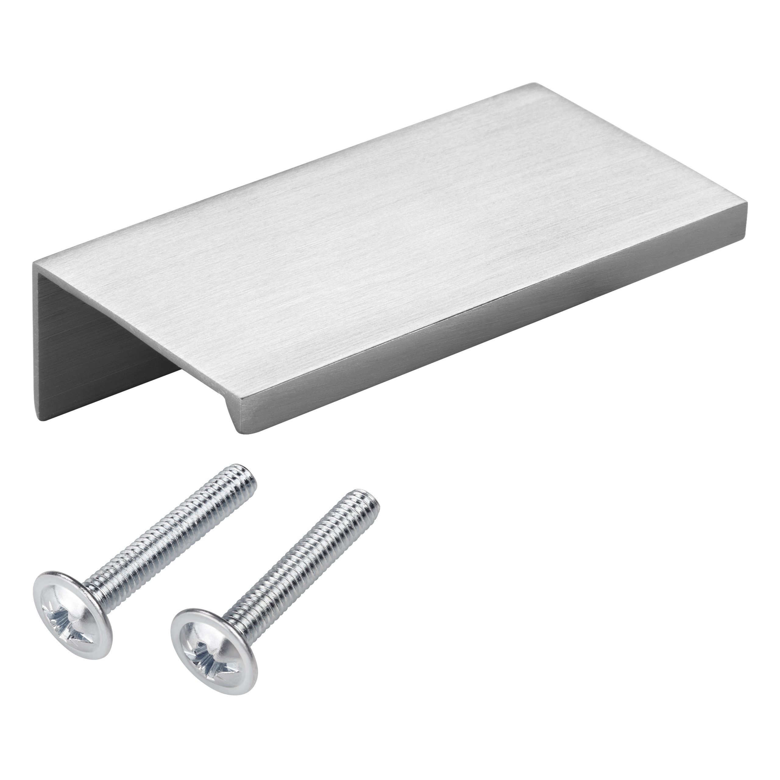 SO-TECH® Möbelgriff SEARL, Aluminium, schwarz oder Edelstahloptik, 70 mm, Edelstahloptik gebürstet