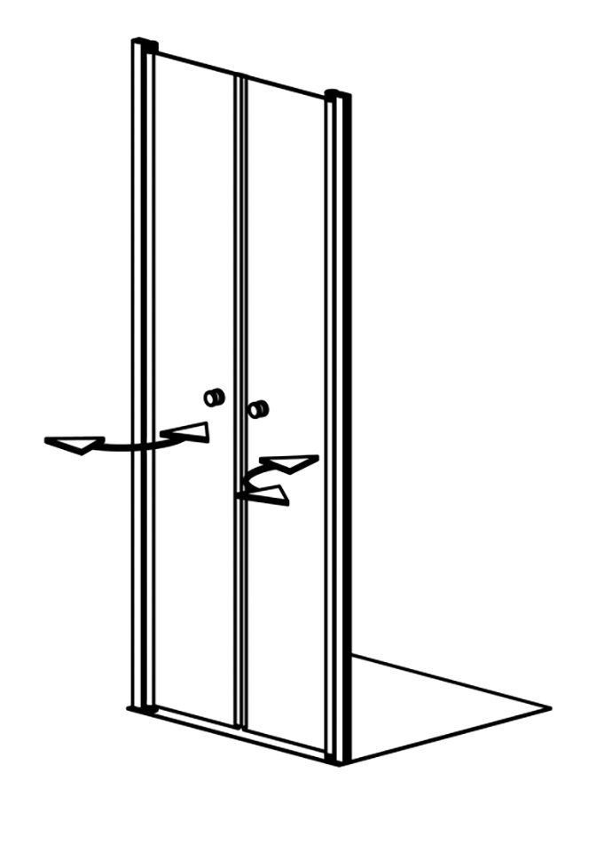 Thumbnail - maw by GEO Dusch-Pendeltür A-N110, 80x202,2 cm, Einscheibensicherheitsglas, BxH: 80 x 202,2 cm