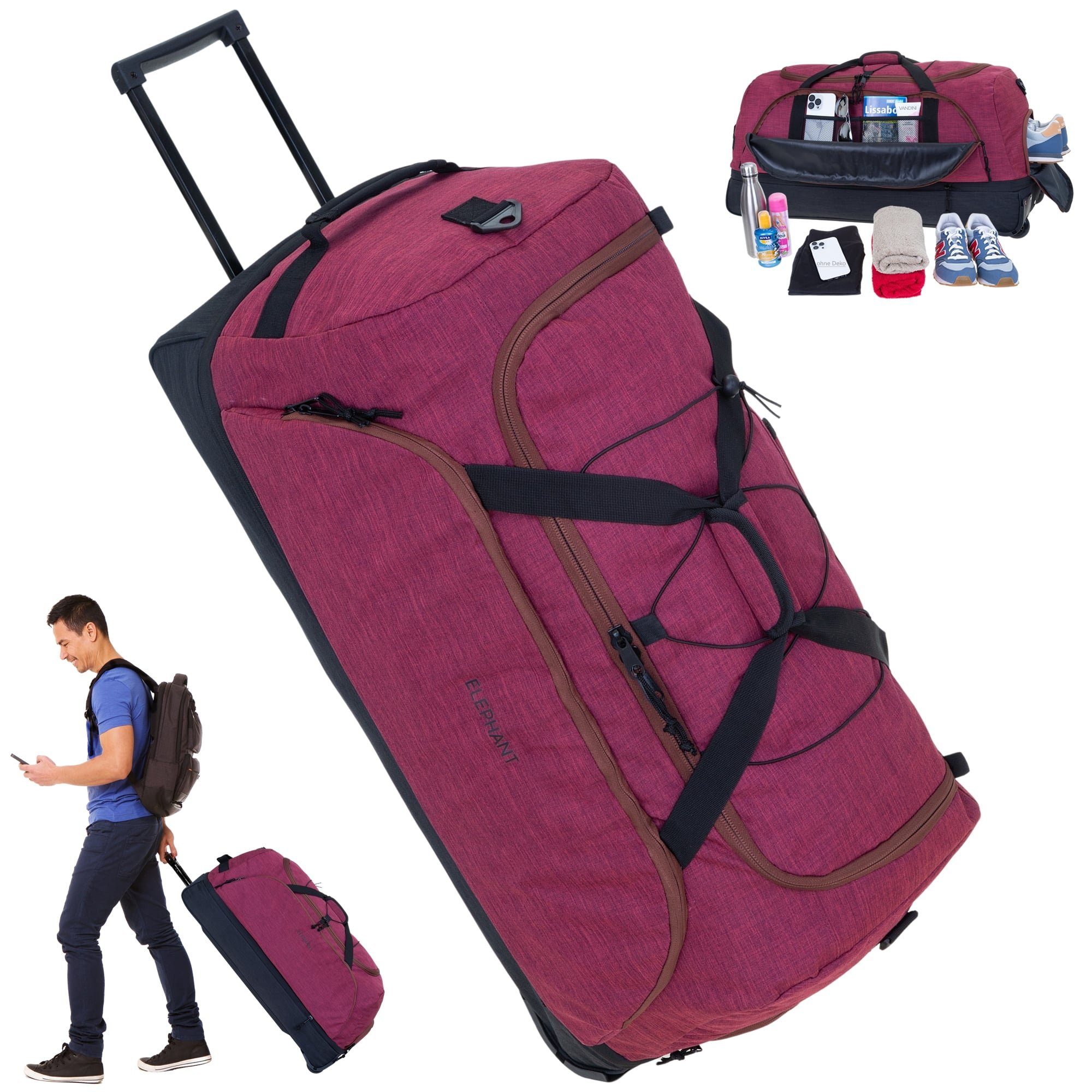 ELEPHANT Weichgepäck-Trolley Cruiser Trolley 100-135 L Reisetasche Travel, Tasche Softcase Gepäck Reise Urlaub Trolly