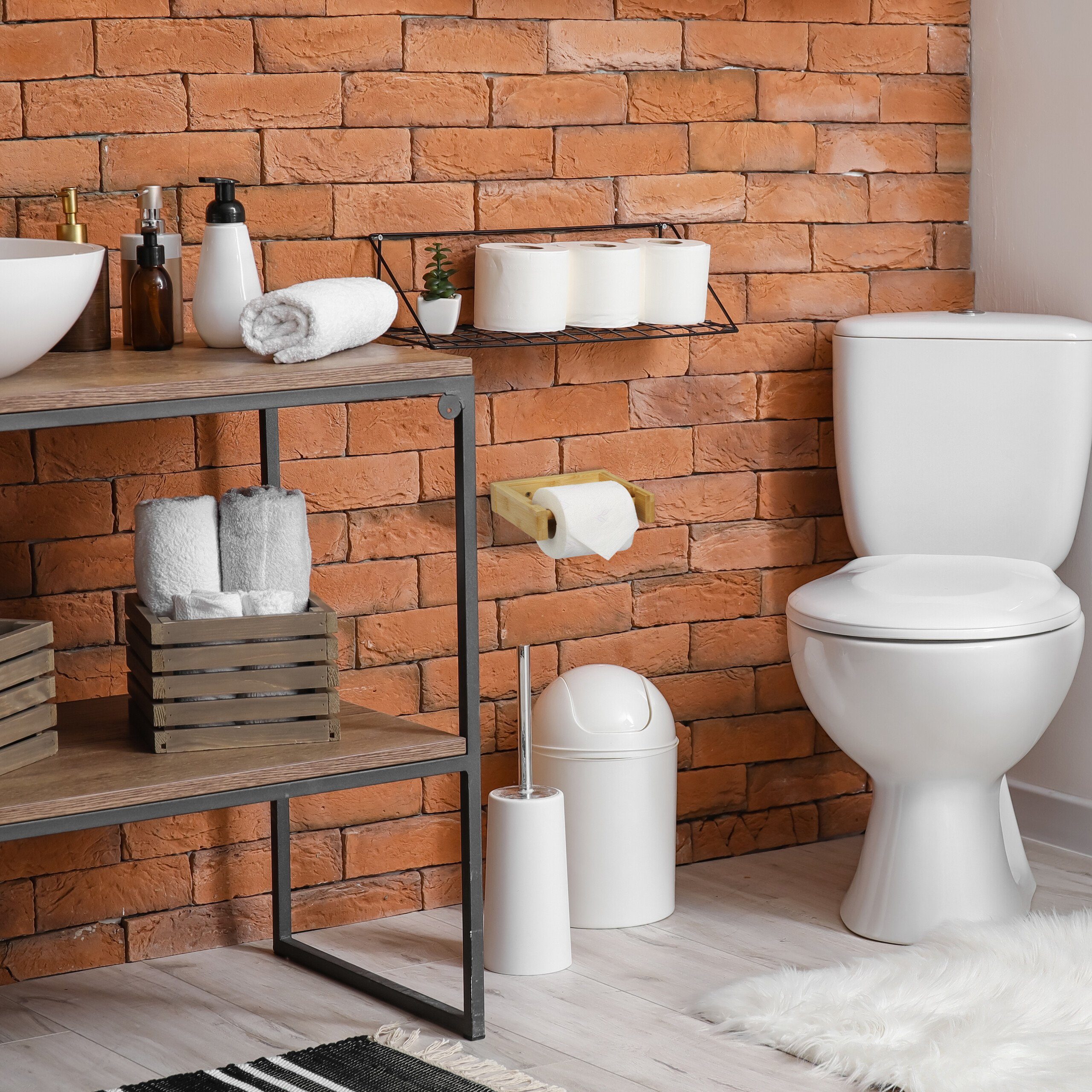 relaxdays Toilettenpapierhalter Bambus günstig online kaufen