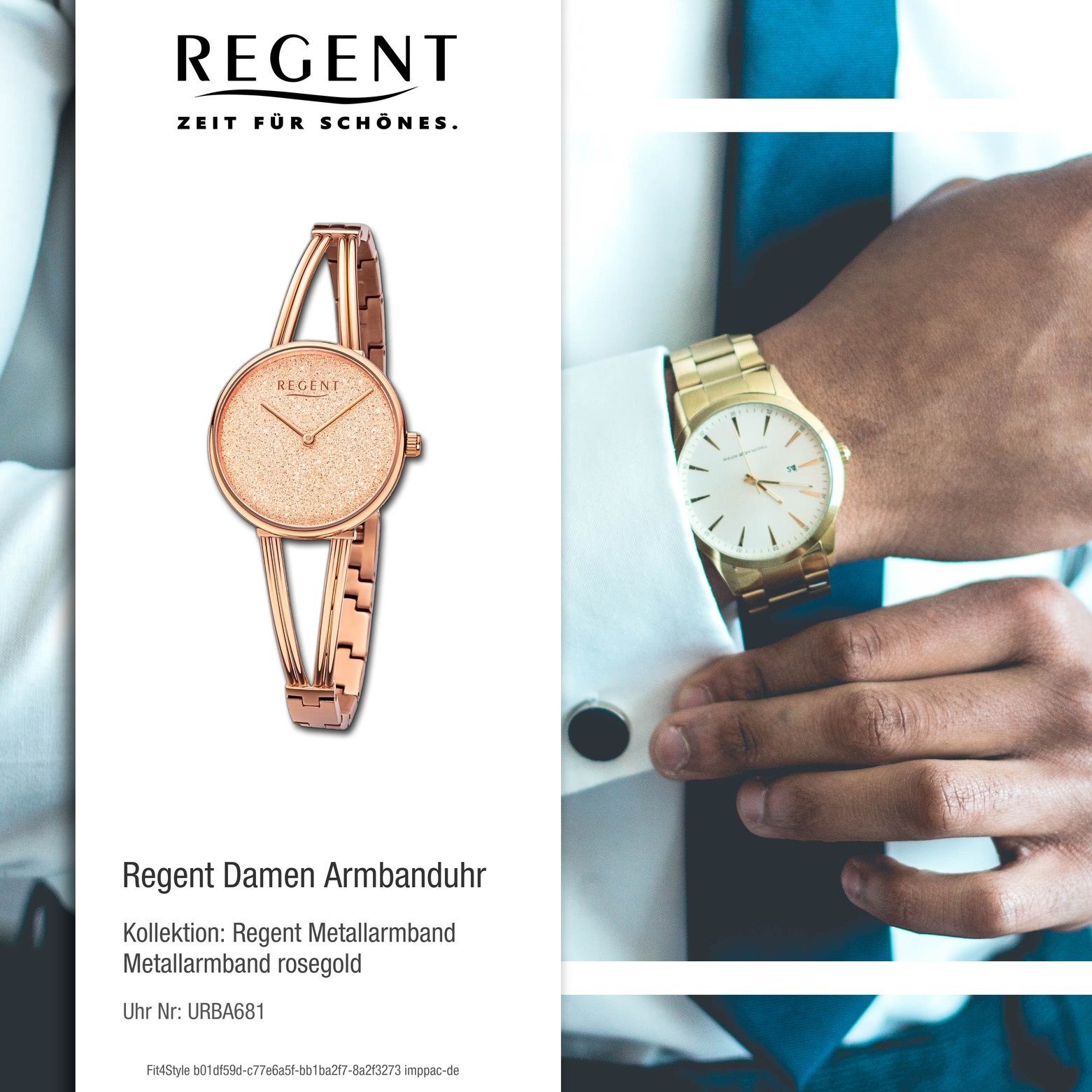 extra Quarzuhr groß Regent Damen Analog, Armbanduhr Damen rund, Regent (ca. Metallarmband Armbanduhr 30mm),