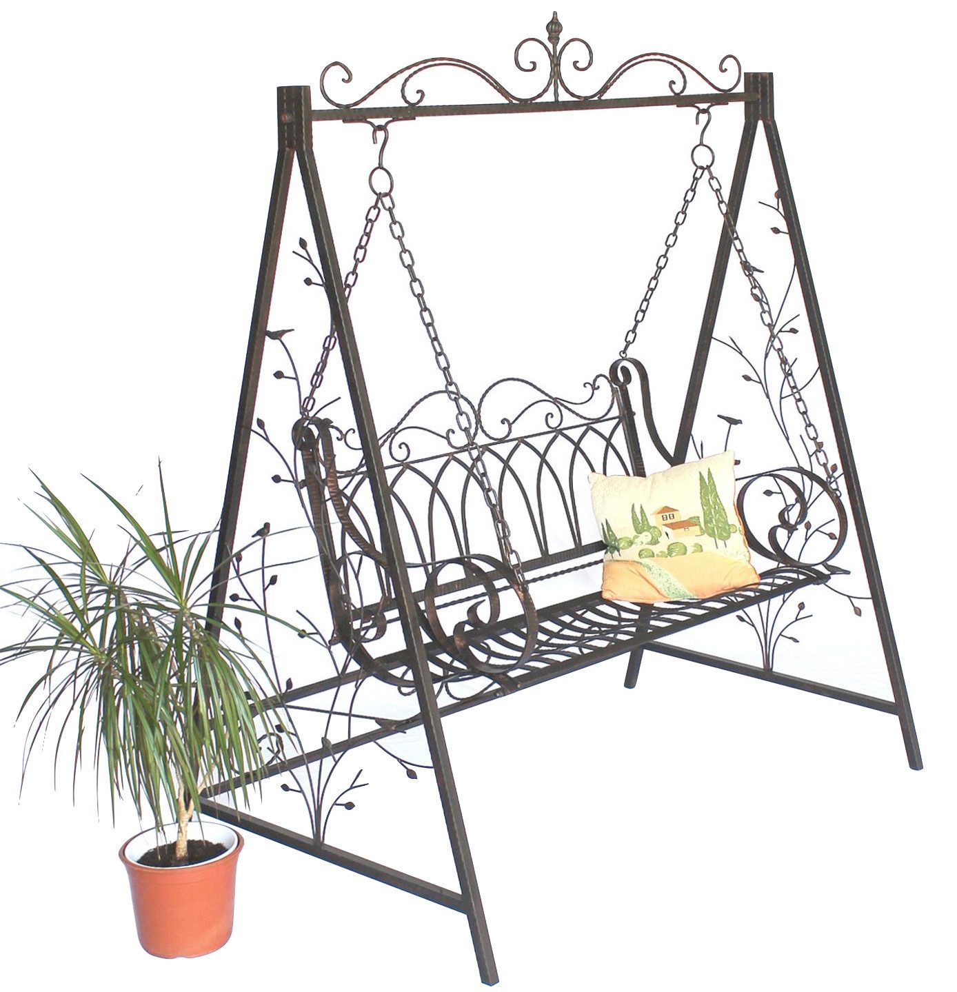 Hollywoodschaukel Metall 2 Sitzer Antik Vintage 18688 Schmiedeeisen Gartenschaukel