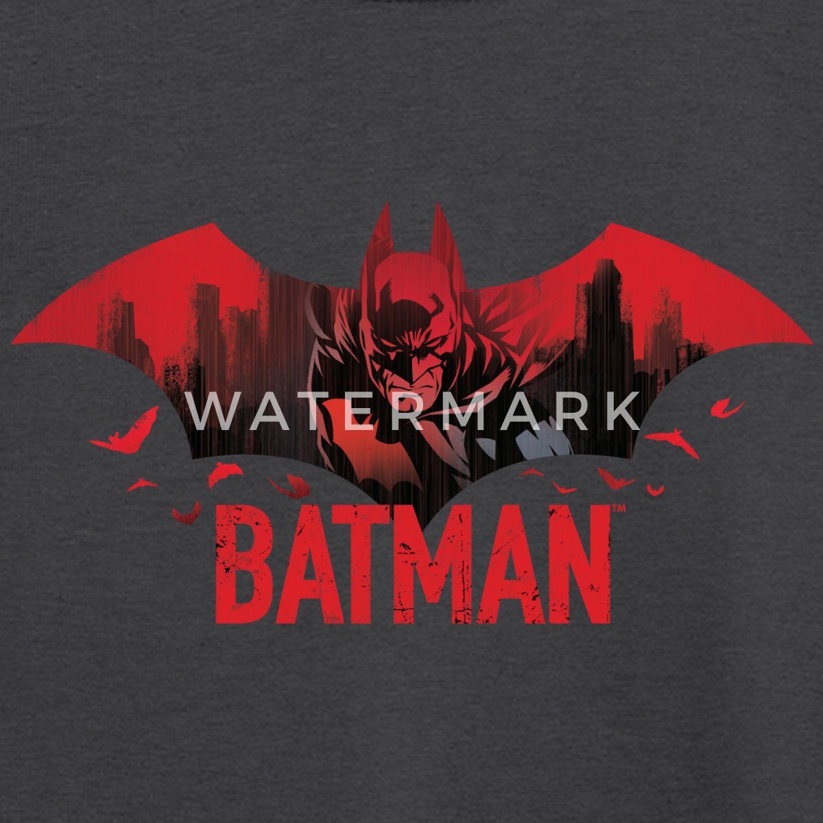 T-Shirt Batman Mit Fledermäusen Und Rotem Batman-Logo Teenager T-Shirt