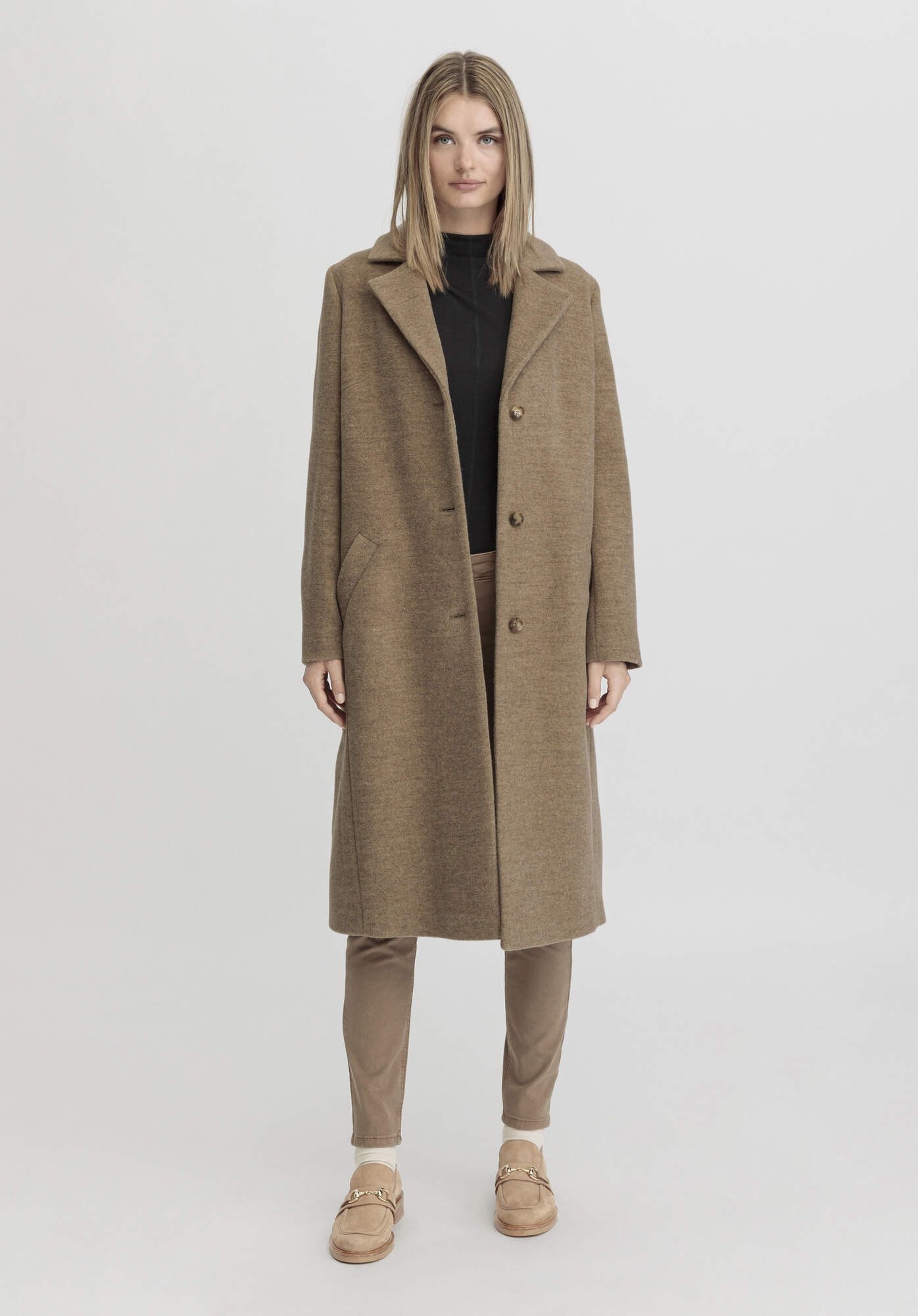 Hessnatur Wintermantel aus reiner Bio-Merinowolle (1-tlg) günstig online kaufen