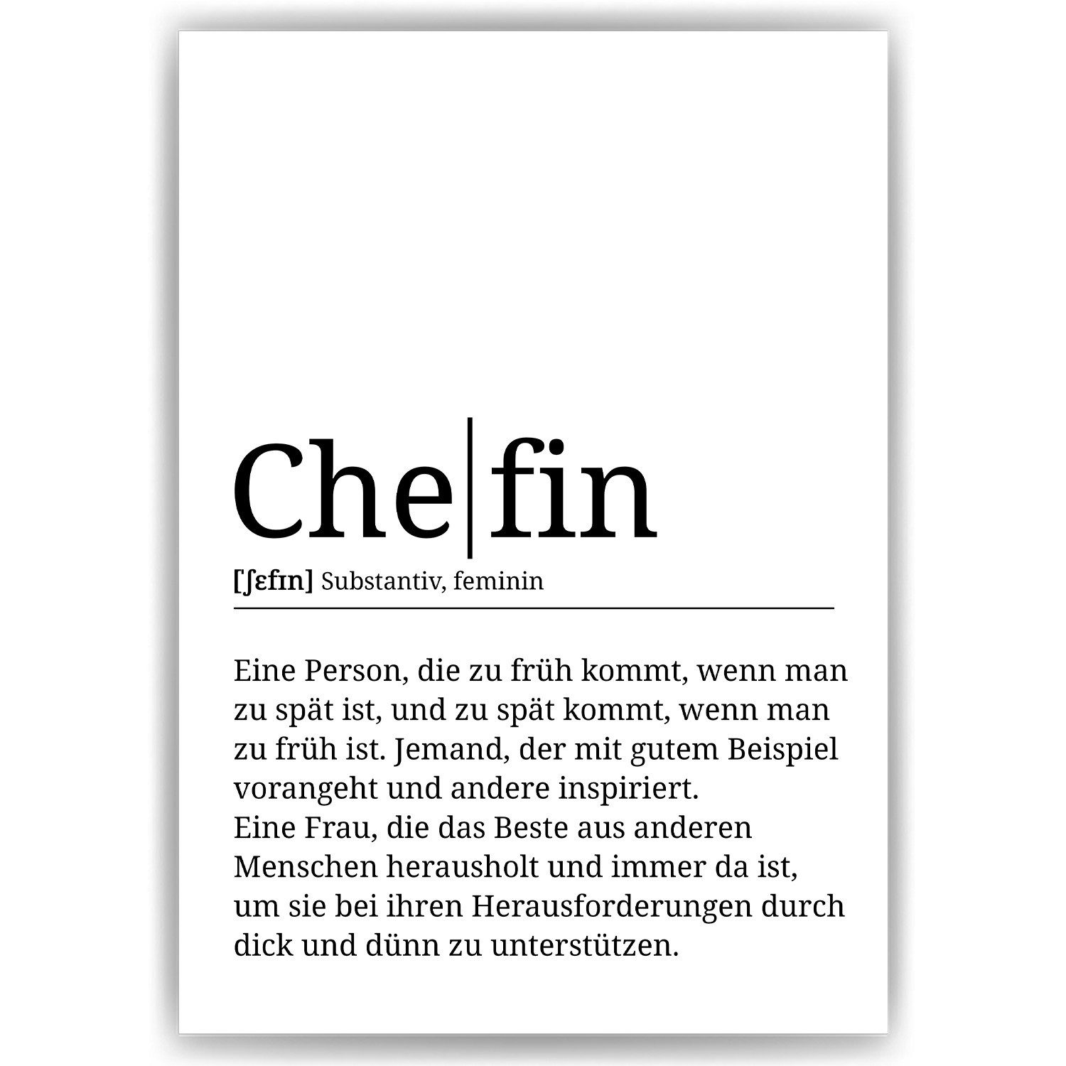 Tigerlino Poster Chefin Definition Vorgesetzte Geschenk günstig online kaufen