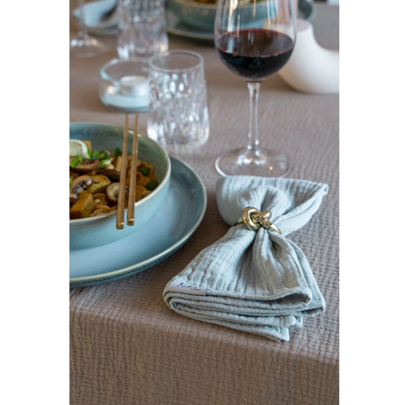 hutch&putch Stoffserviette Musselin-Servietten "Anne-Marie" • 4er-Set, (4 St), nachhaltig aus Bio-Baumwolle, Made in Germany