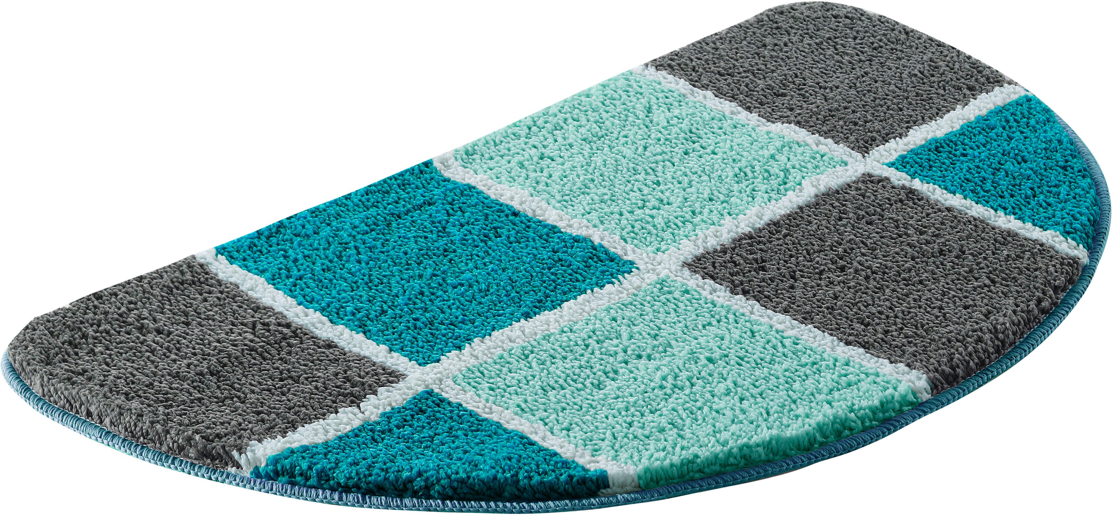 my home Badematte Anna mit Kachelmuster, Badvorleger, Badezimmer Teppich, D günstig online kaufen