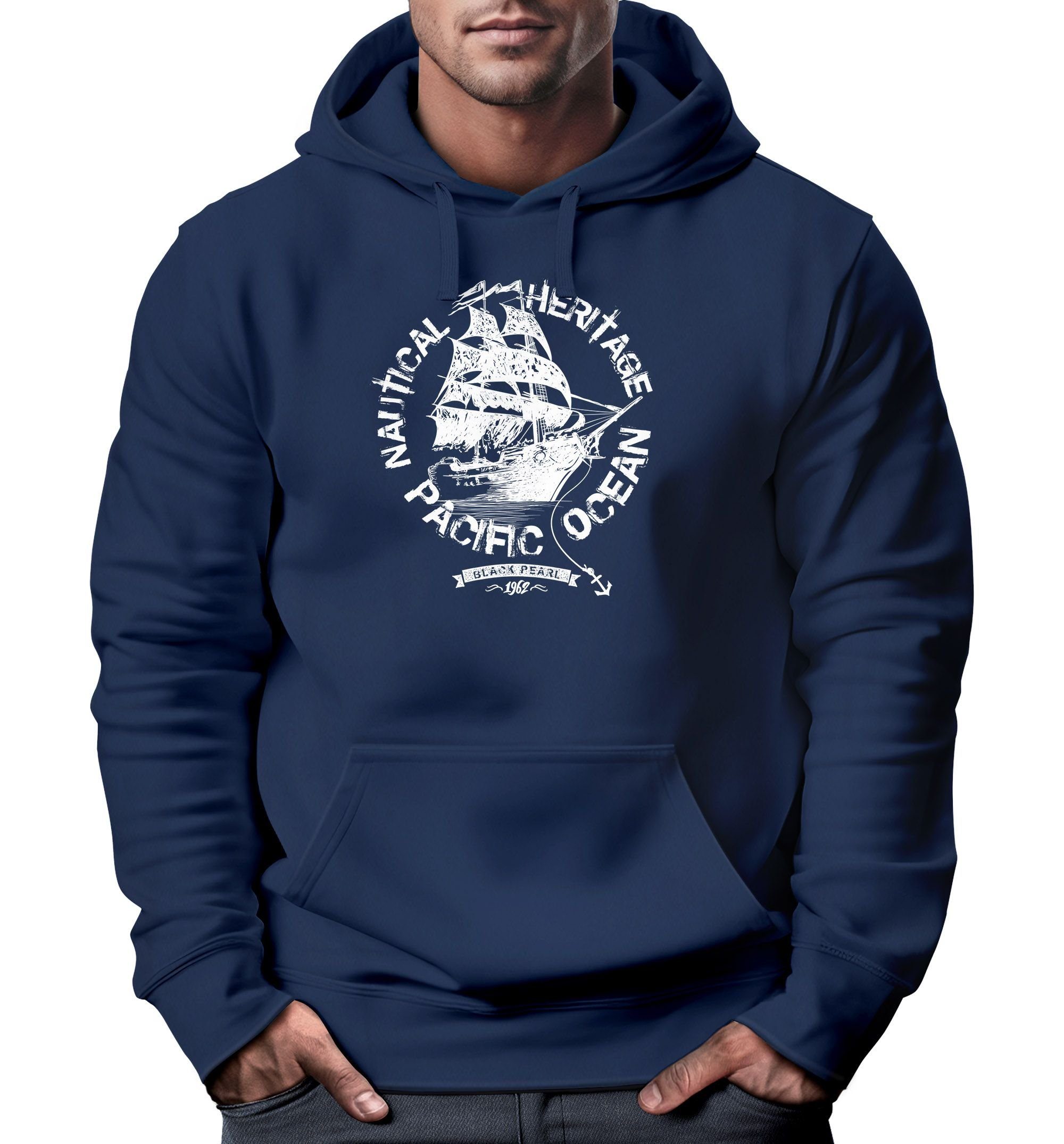 Neverless Hoodie Hoodie Herren Segel Schiff Black Pearl Kapuzen-Pullover Männer