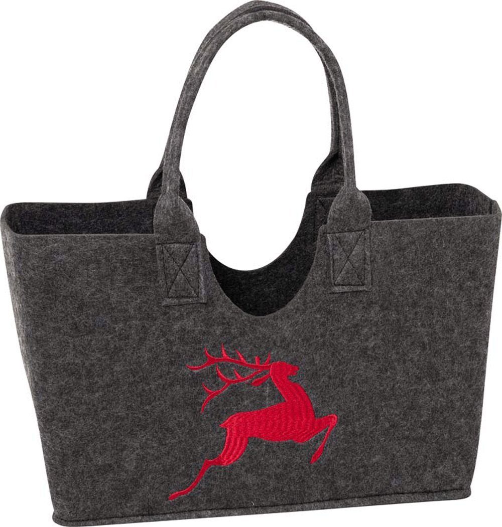 Witzgall Einkaufsshopper Filztasche Hirsch rot