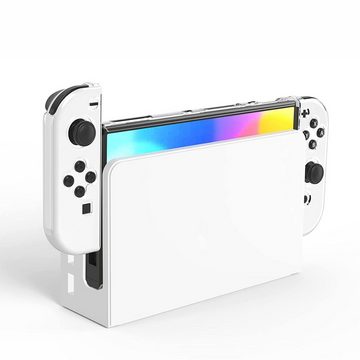 Tadow Switch OLED Kristallgehäuse,Geteilte Schutzhülle,Transparente Zubehör Nintendo (Verhindern Sie Kollisionen, Stürze und andere Schäden)