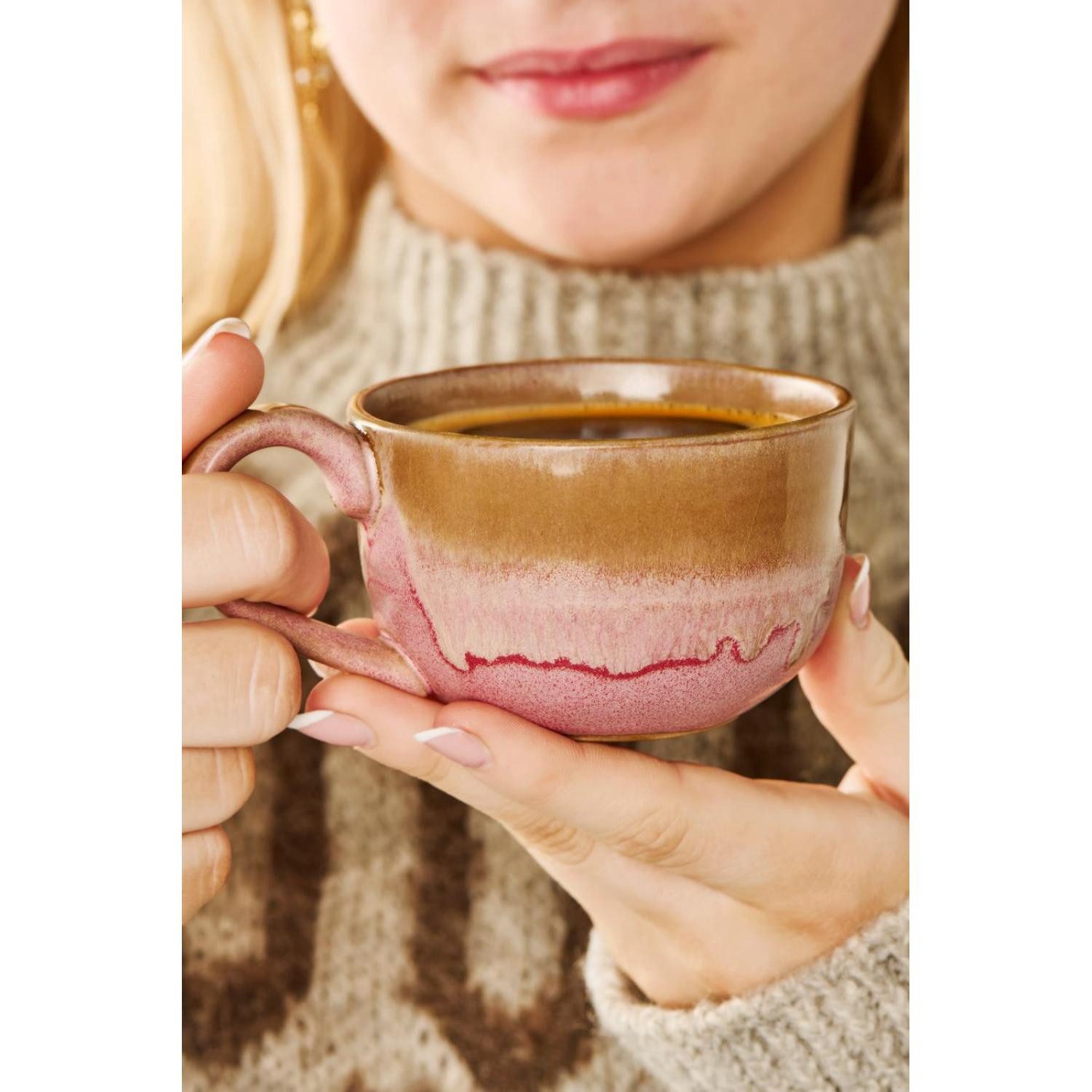 Ib Laursen Tasse Ib Laursen Tasse mit Henkel Trosa Hellbraun-Zartrosa Struktur