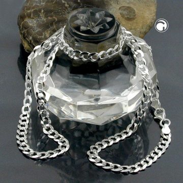 unbespielt Silberkette Halskette 4,5 mm flache Panzerkette 925 Silber 50 cm inkl. Schmuckbox, Silberschmuck für Damen und Herren