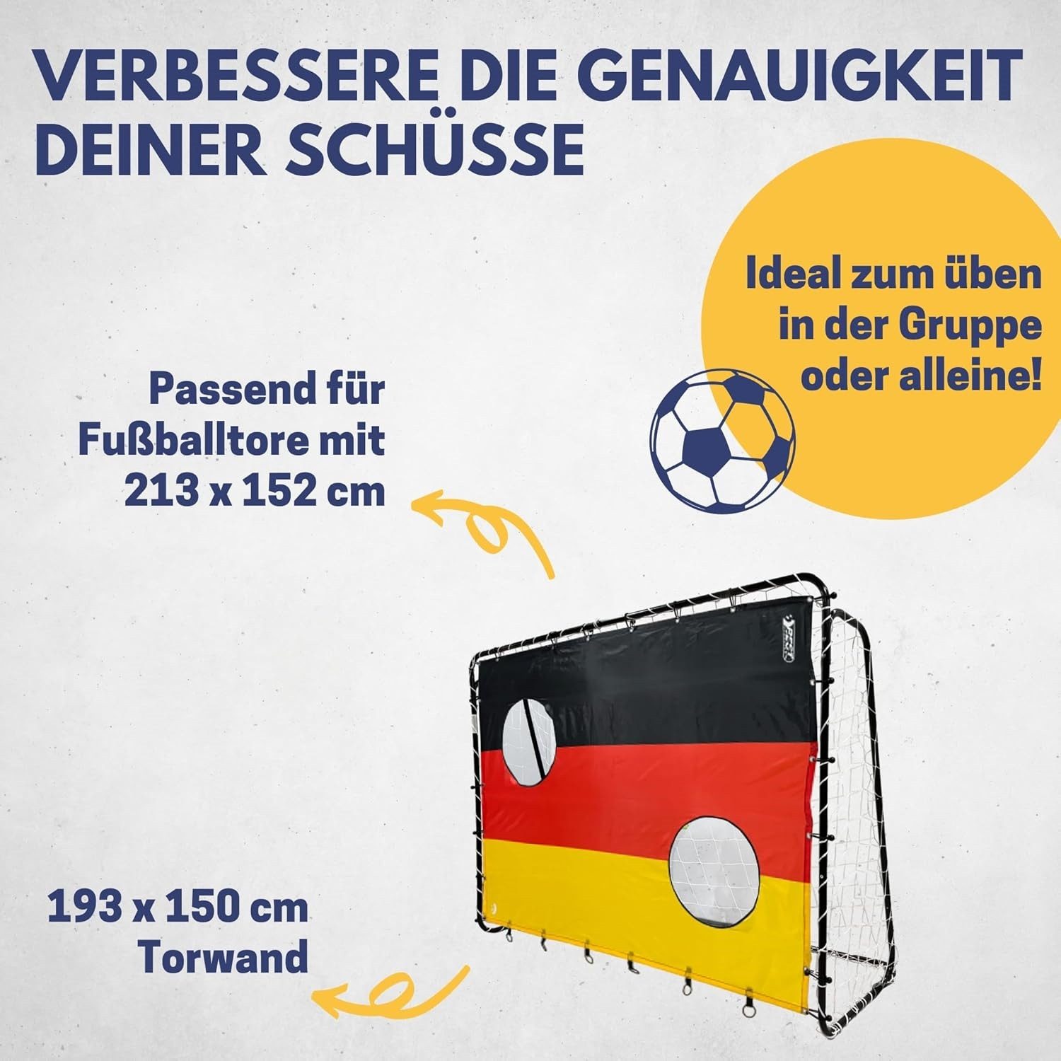 Best Sporting Fußballtor 11067 Torwand "Deutschland" mit 2 Schusslöchern 193 x