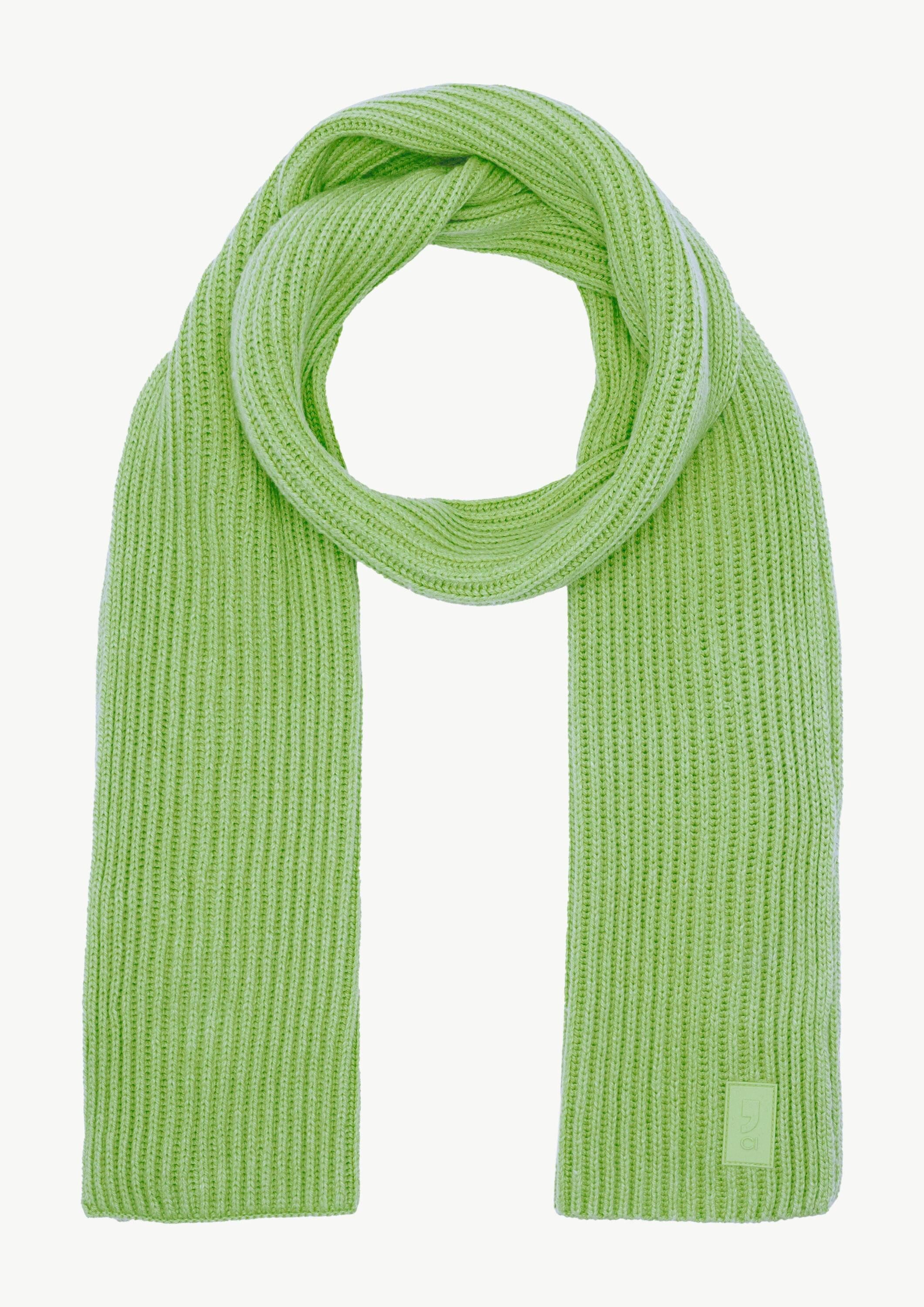 comma Schal Tuch, Gerippter Schal mit Label-Patch aus Wollmix