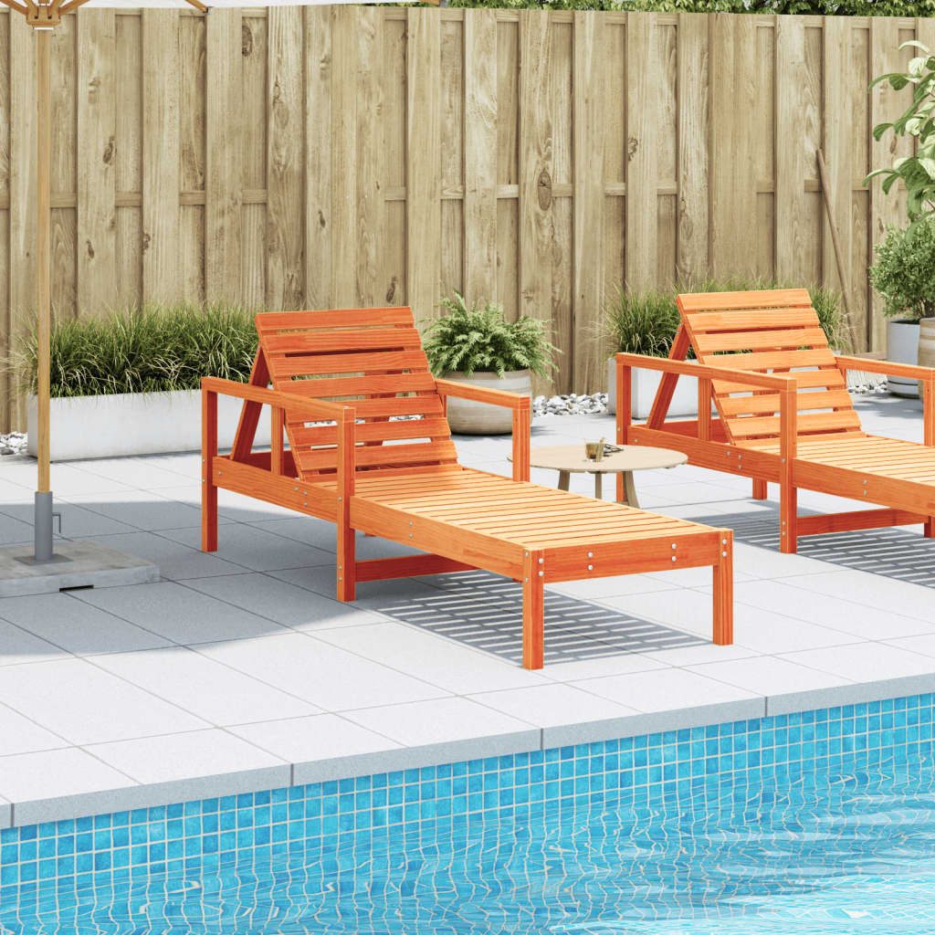 vidaXL Gartenliege Sonnenliege Wachsbraun 199,5x62x55 cm günstig online kaufen