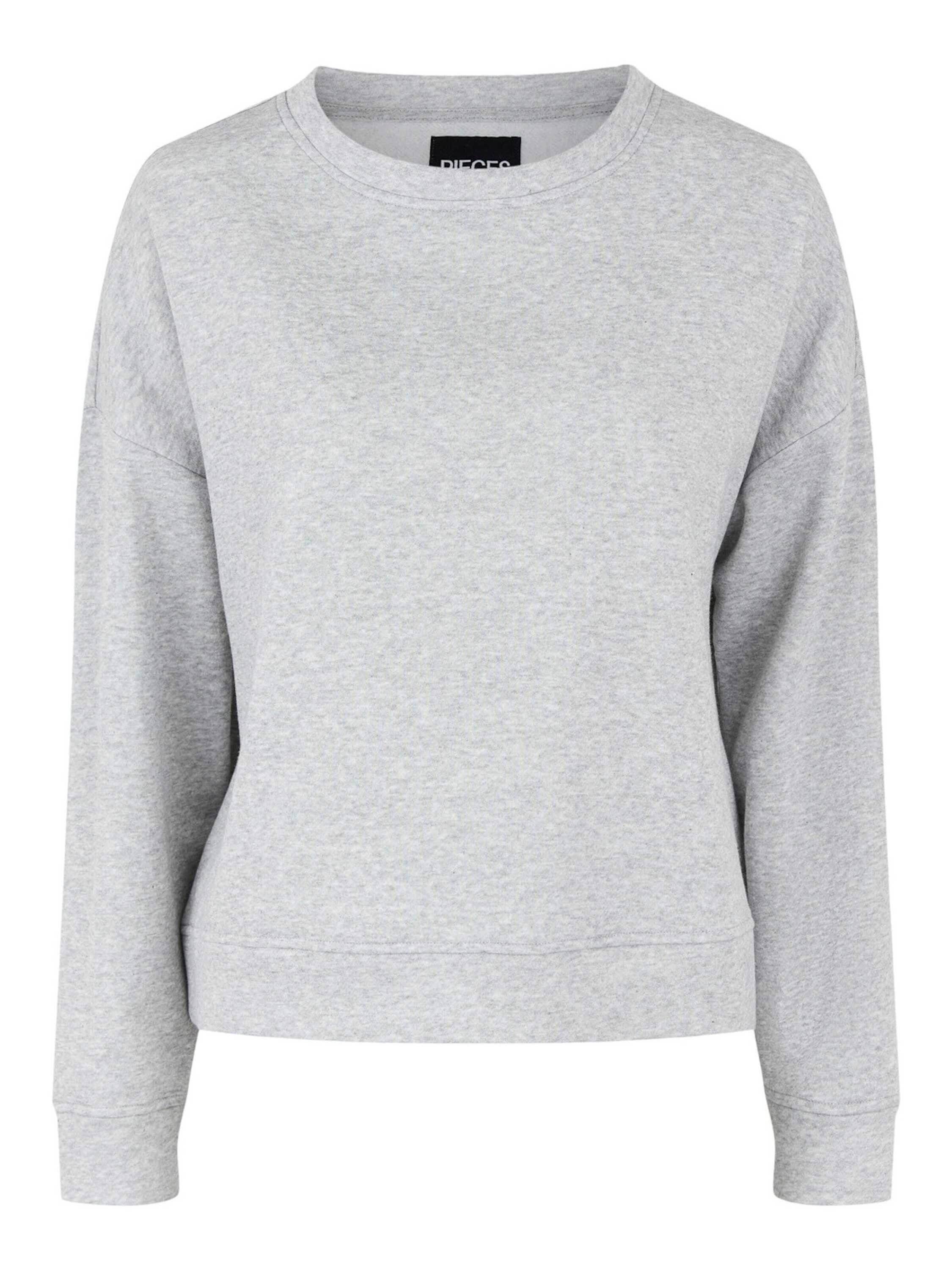 Melange Light Grey Chilli Plain/ohne Details (1-tlg) Sweatshirt pieces