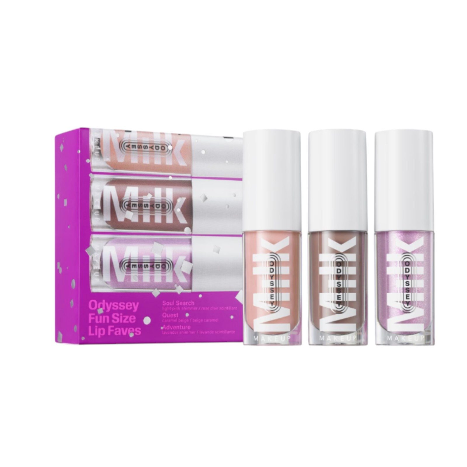 MILK Lippenstift-Set Fun Size Lip Faves - Блеск для губ-Set auf Ölbasis Odyssey in Reisegröße, 3-tlg.