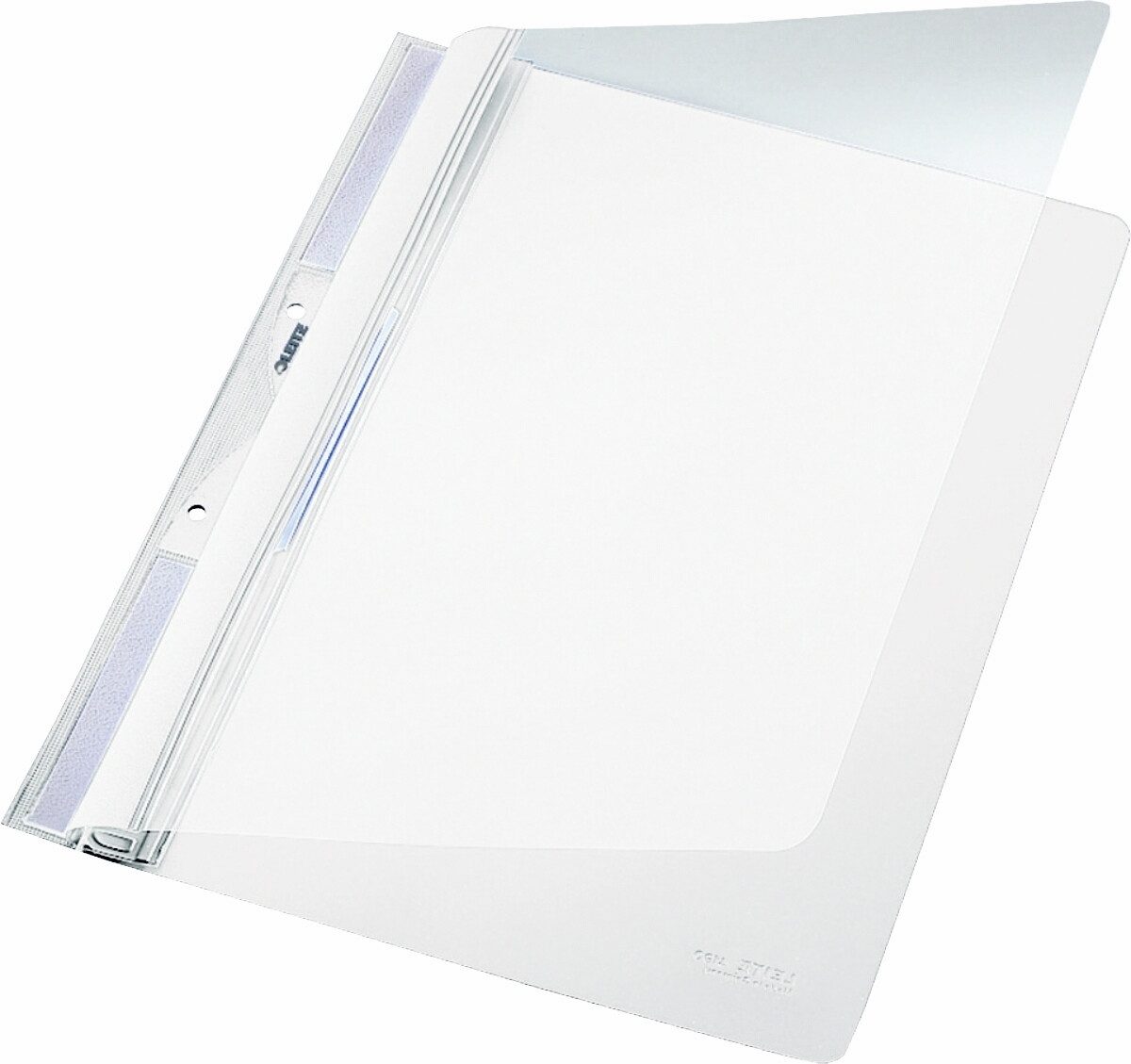 LEITZ Hefter Einhängehefter A4 2 kurze Beschriftungsfenster PVC weiß