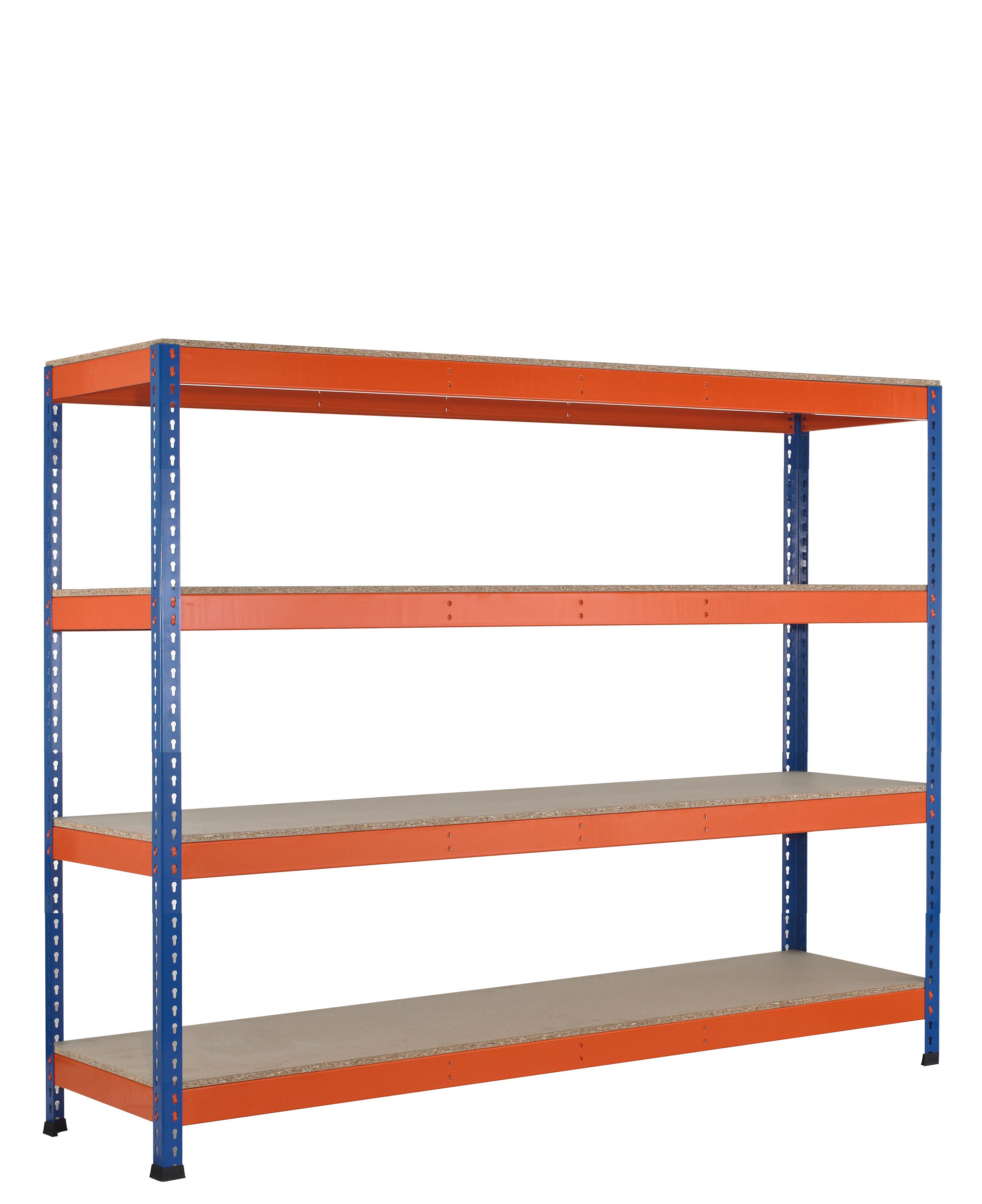 Steckregal GR, Weitspannregal Z1 mit Spanplatten, 1981 x 1841 x 469 mm