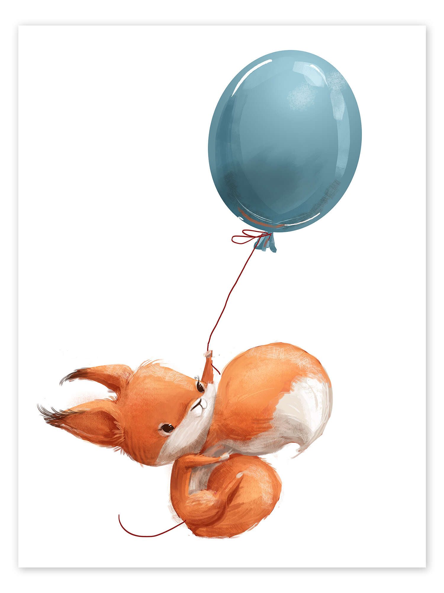 Posterlounge Wandbild Eichhörnchen mit Ballon, Eve Farb, erhältlich als Poster, Leinwandbild, Wandsticker oder Acrylglasbild