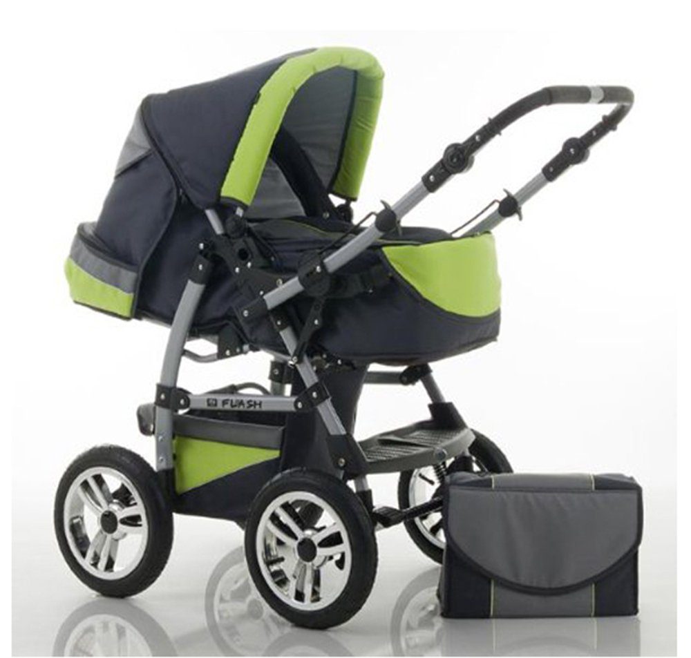 babies-on-wheels Kombi-Kinderwagen Flash 2 in 1 inkl. Sportsitz und umfangreichem Zubehör in 18 Farben