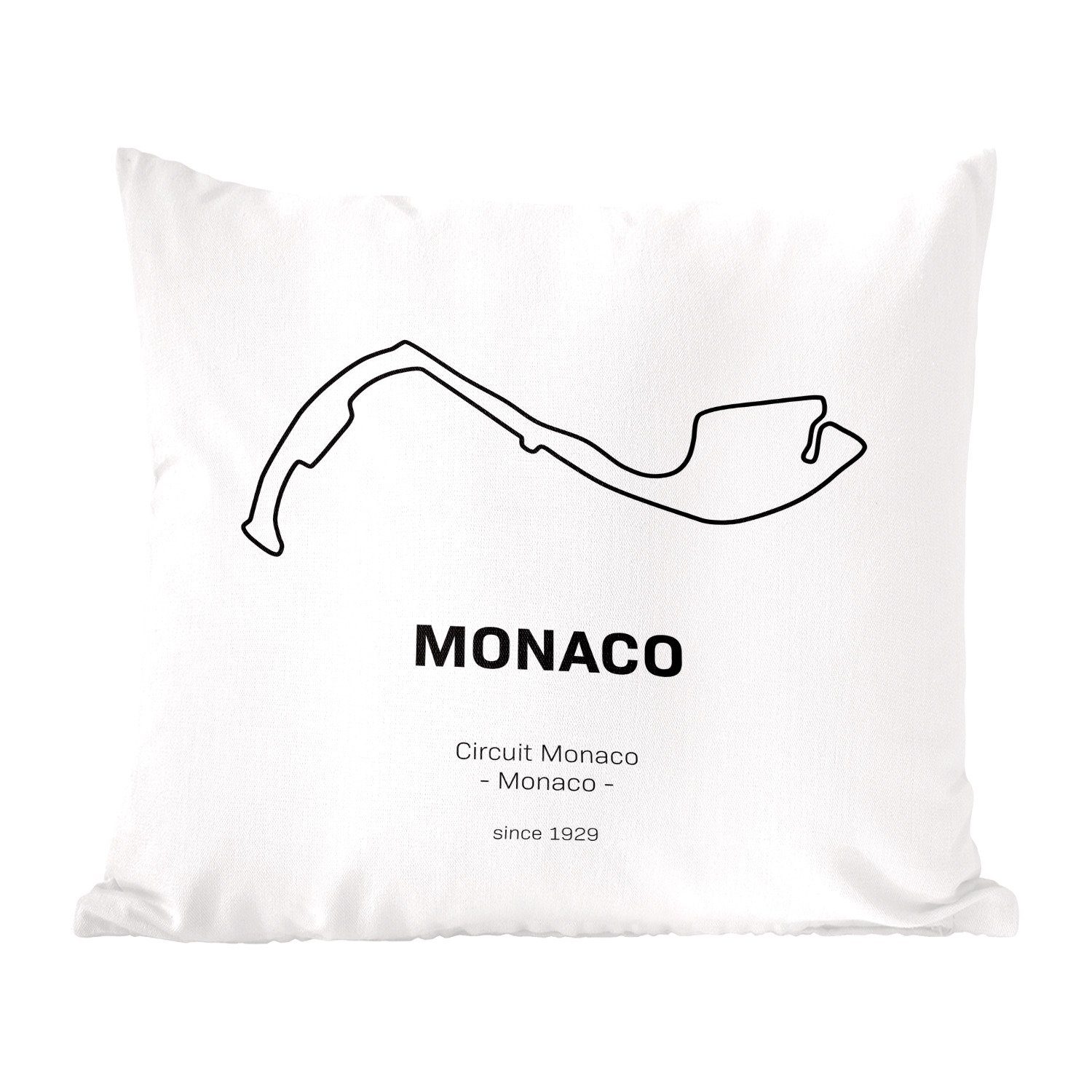 MuchoWow Dekokissen F1 - Monaco - Rennstrecke, Zierkissen mit Füllung für Wohzimmer, Schlafzimmer, Deko, Sofakissen