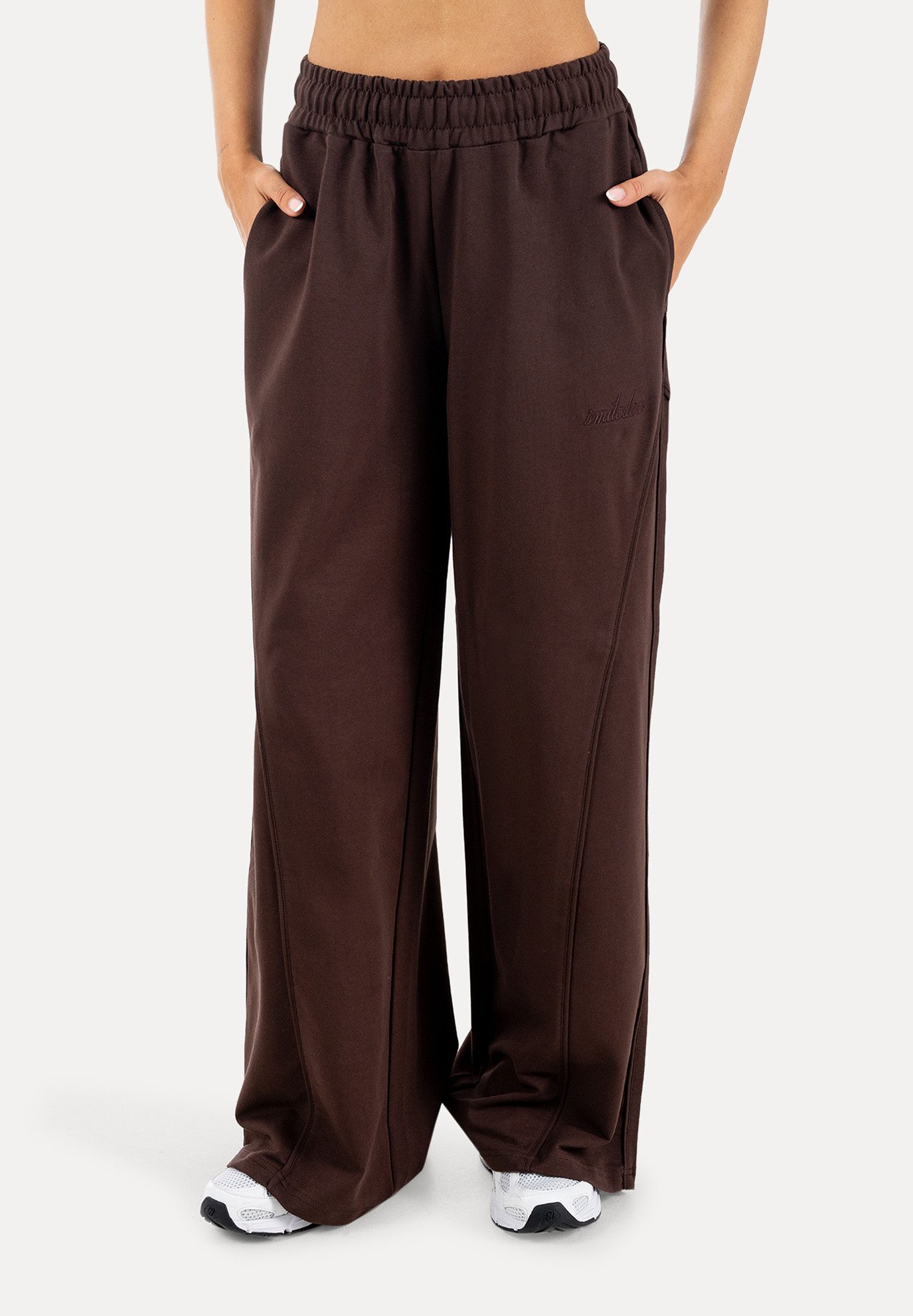 Smilodox Jogginghose Ylena, Sweatpants Damen, Loose Fit, Wide Leg mit Tunnelzug, Sport Elastischer Bund, Kordelzug, weites Bein, Logo, Gym & Homewear