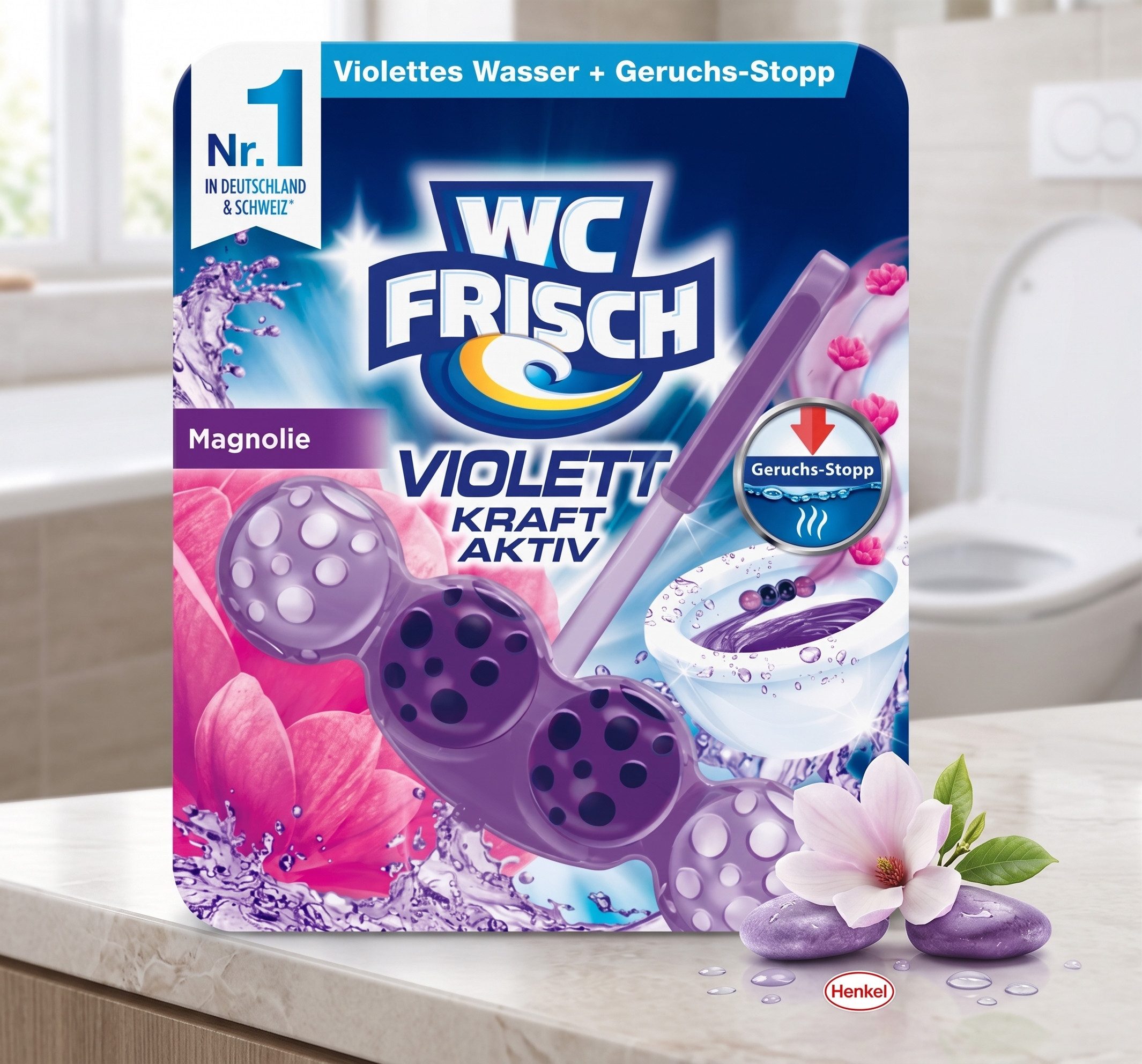 WC Frisch WC-Frisch WC-Stein Violett Magnolie, 1 St Badreiniger