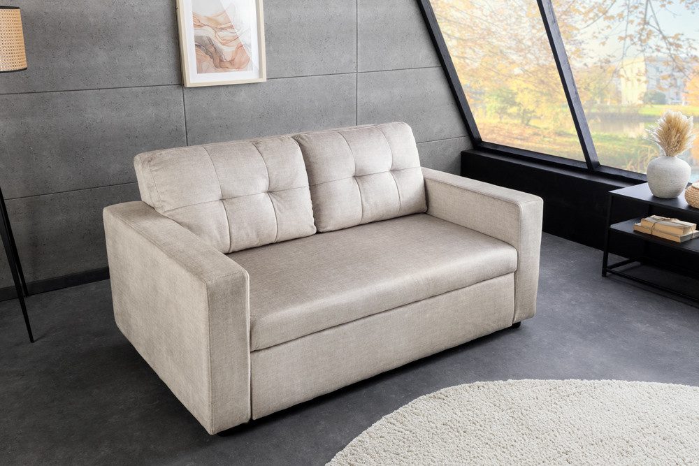 riess-ambiente Schlafsofa SMART 2-Sitzer champagner beige – Samt, ausziehbar, Nosagfederung, Einzelartikel 1 Teile, kompakte Ausziehcouch mit Polsterung – ideal – Bild 3 von 5