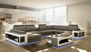 JVmoebel Ecksofa, Ledersofa XXL Design Big Sofa Couch Polster Eck Sitz U Form