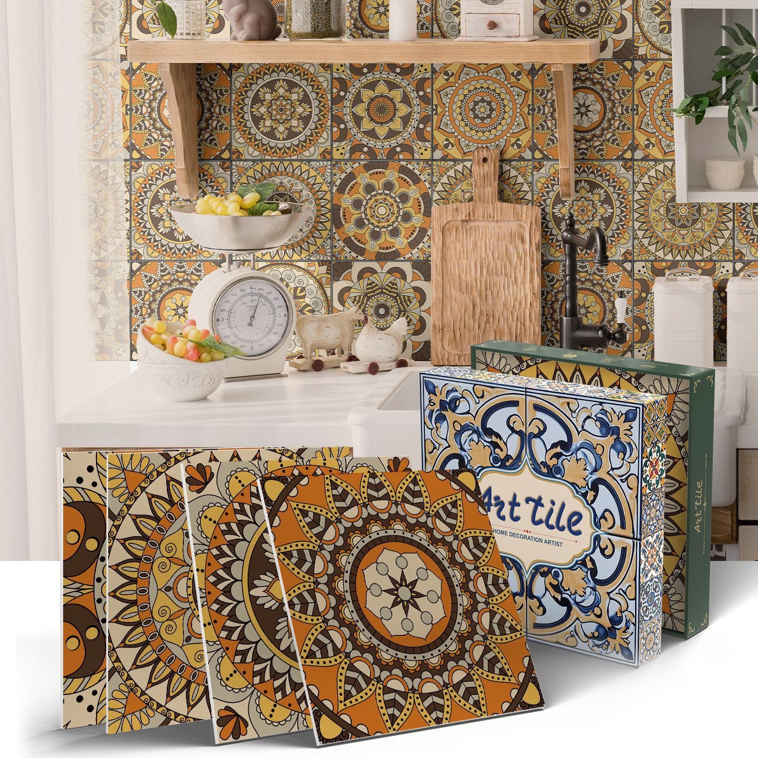 Coonoor Fliesenaufkleber Wasserfeste 3D-Wandaufkleber, Küchenfliesenaufkleb günstig online kaufen