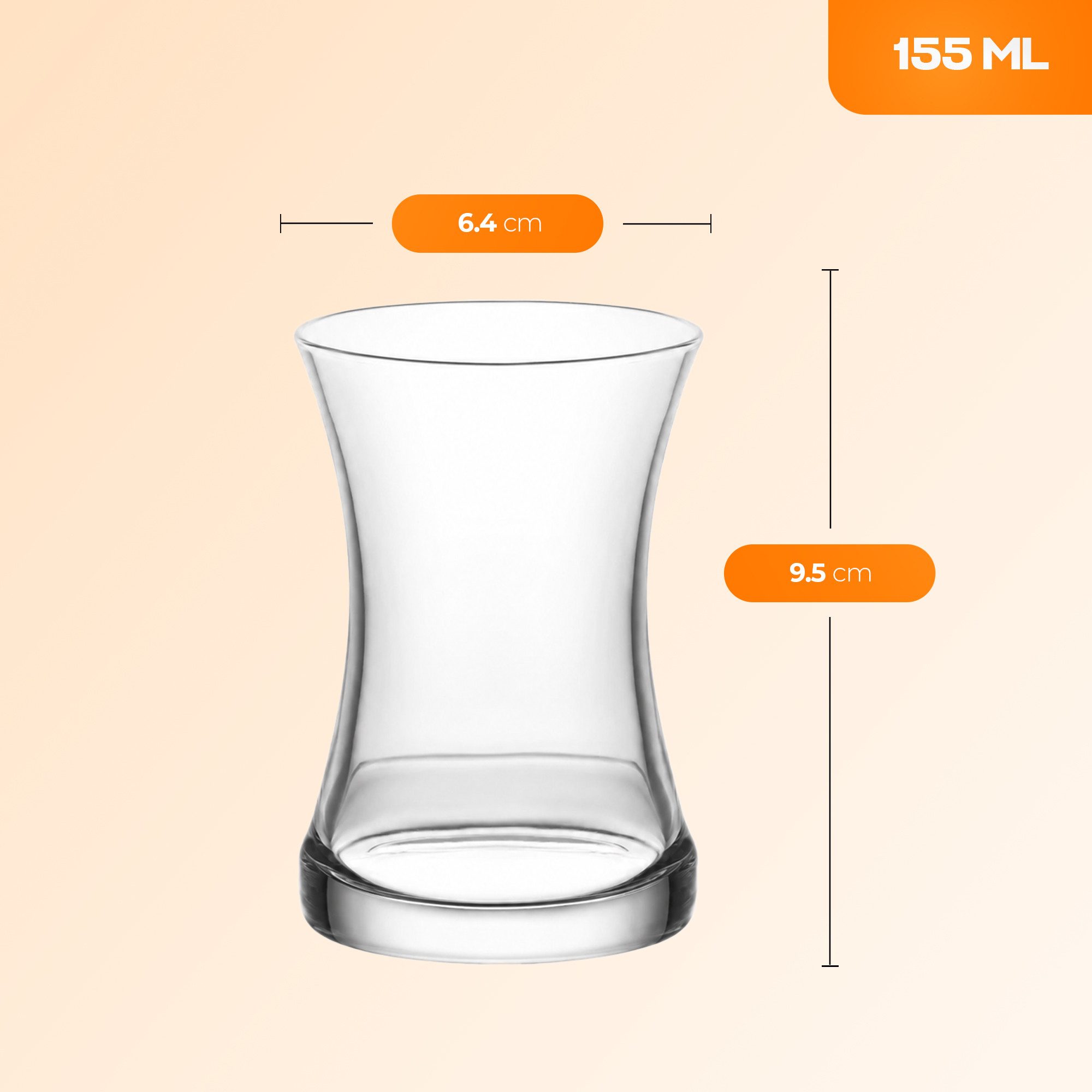 LAV Gläser-Set Zen 6x Teegläser + 6x Unterteller, 6-tlg., Glas, 12-tlg. Set, 155ml, ideal für Teegenuss – Bild 2 von 5