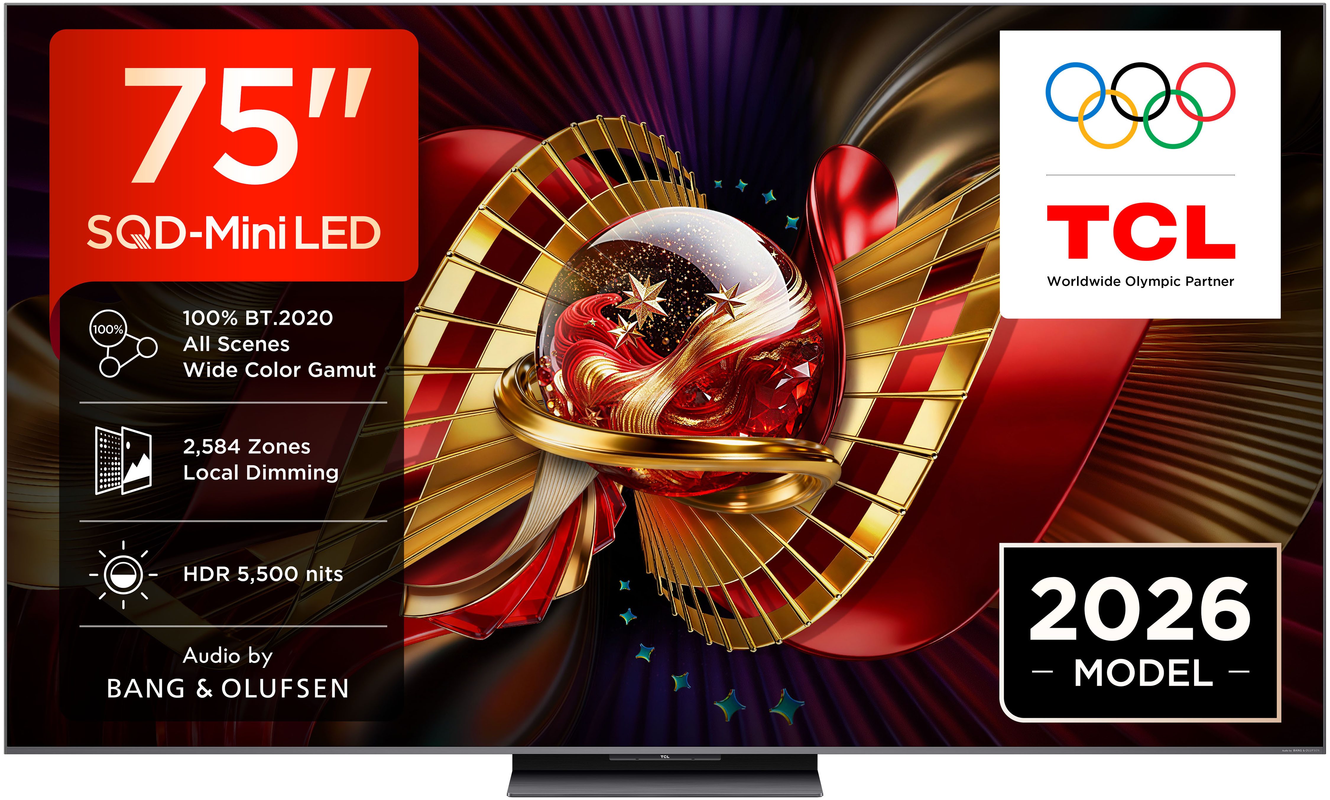 TCL 75C8LX1 Mini-LED-Fernseher (189 cm/75 Zoll, 4K Ultra HD, Google TV, SQD-Mini LED, HDR 6000 Nits, 100%BT.2020, 144Hz, AiPQ Pro,Dolby Vision)