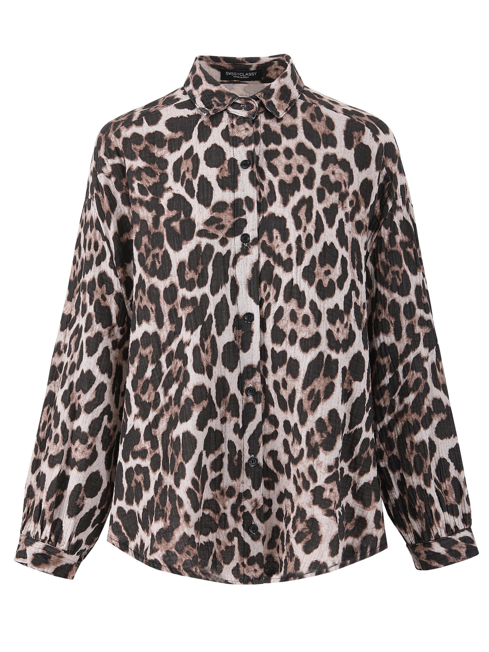 SASSYCLASSY Longbluse Musselin Bluse mit hellen Streifen für Damen Baumwollbluse im Oversized Fit mit Kent Kragen