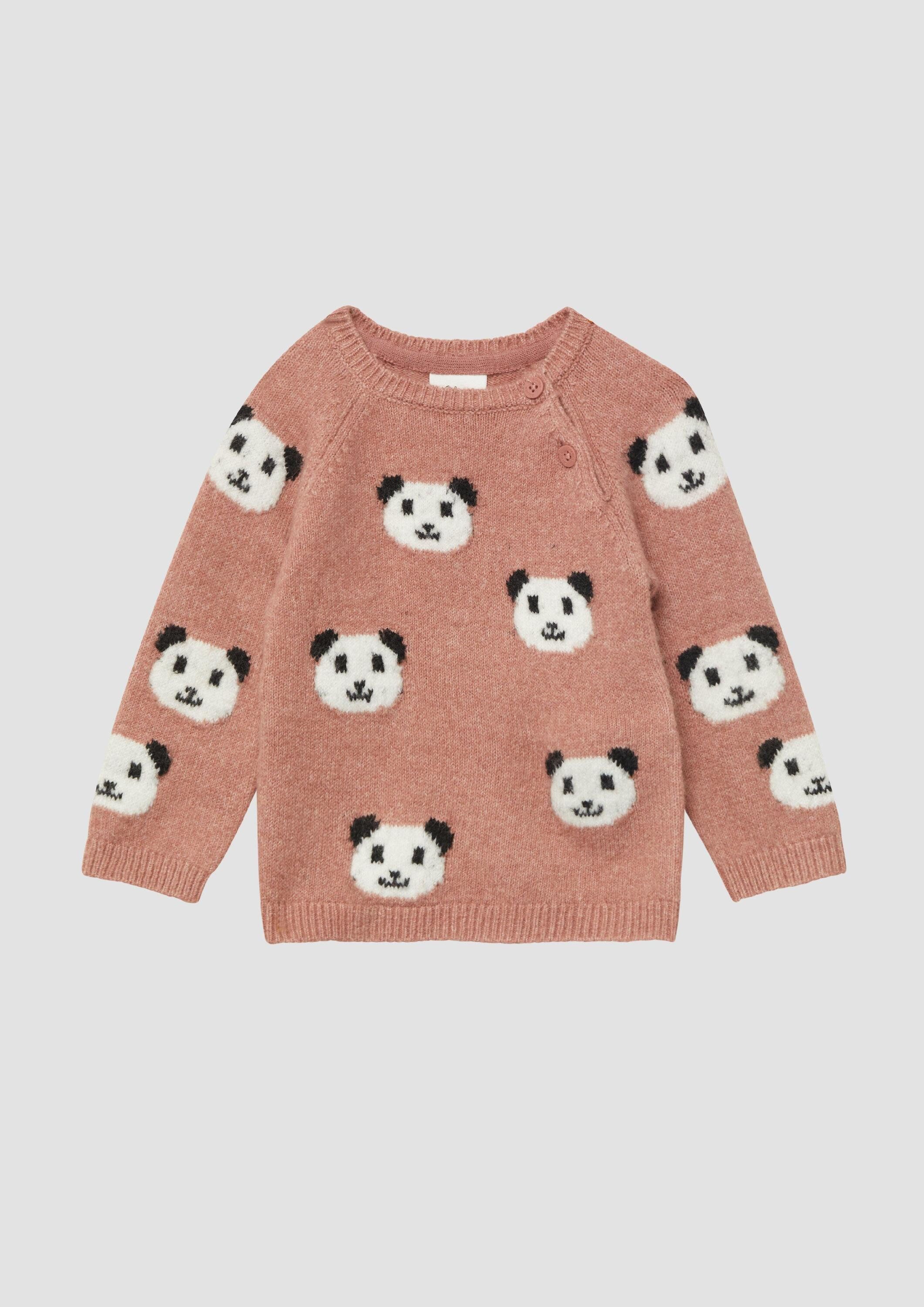 s.Oliver Longpullover Strickpullover Unisex Strickpullover mit Bärchen-Motiven