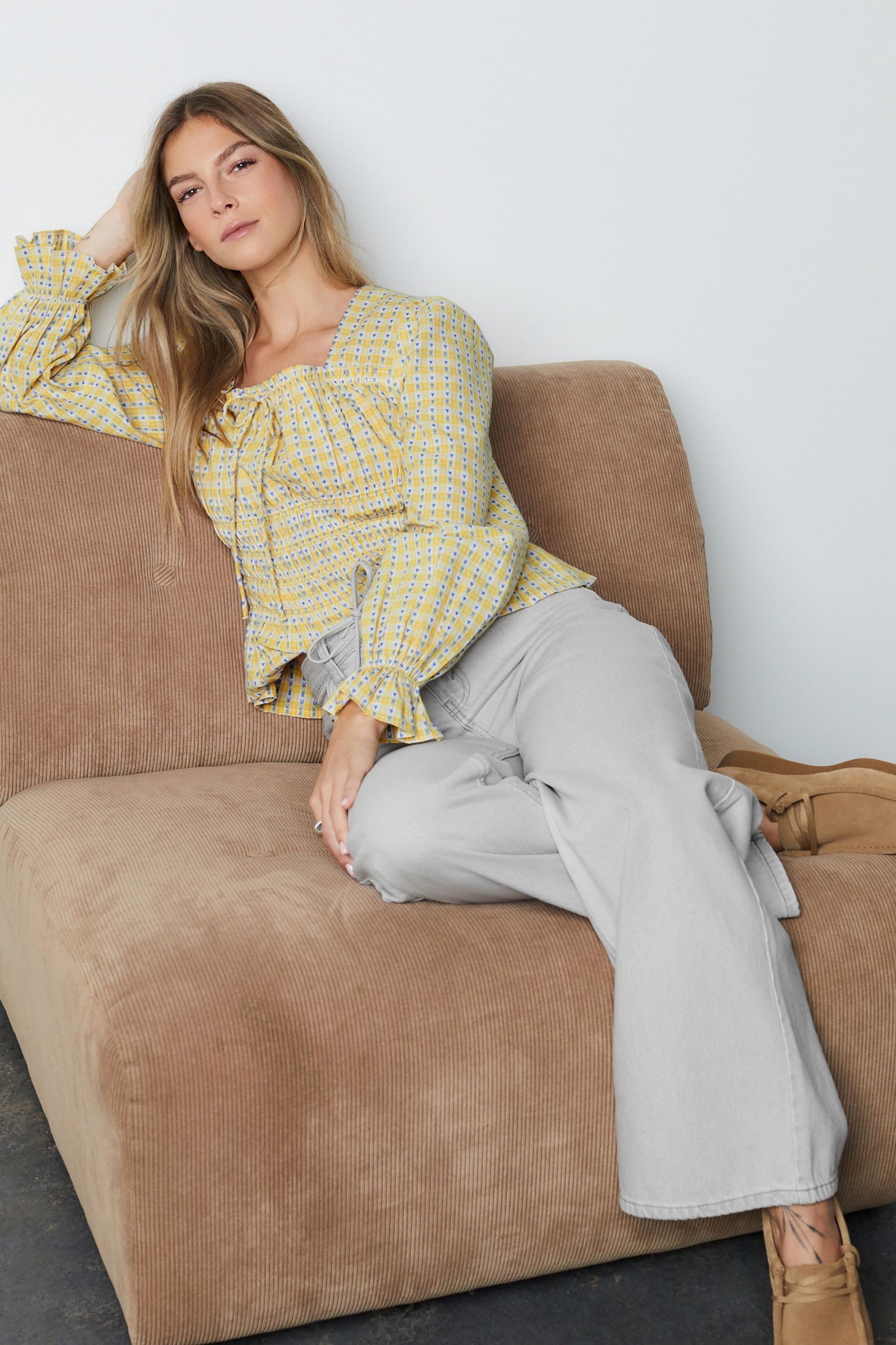 Next Weite Jeans Taillierte Jogginghose mit weitem Bein (1-tlg)