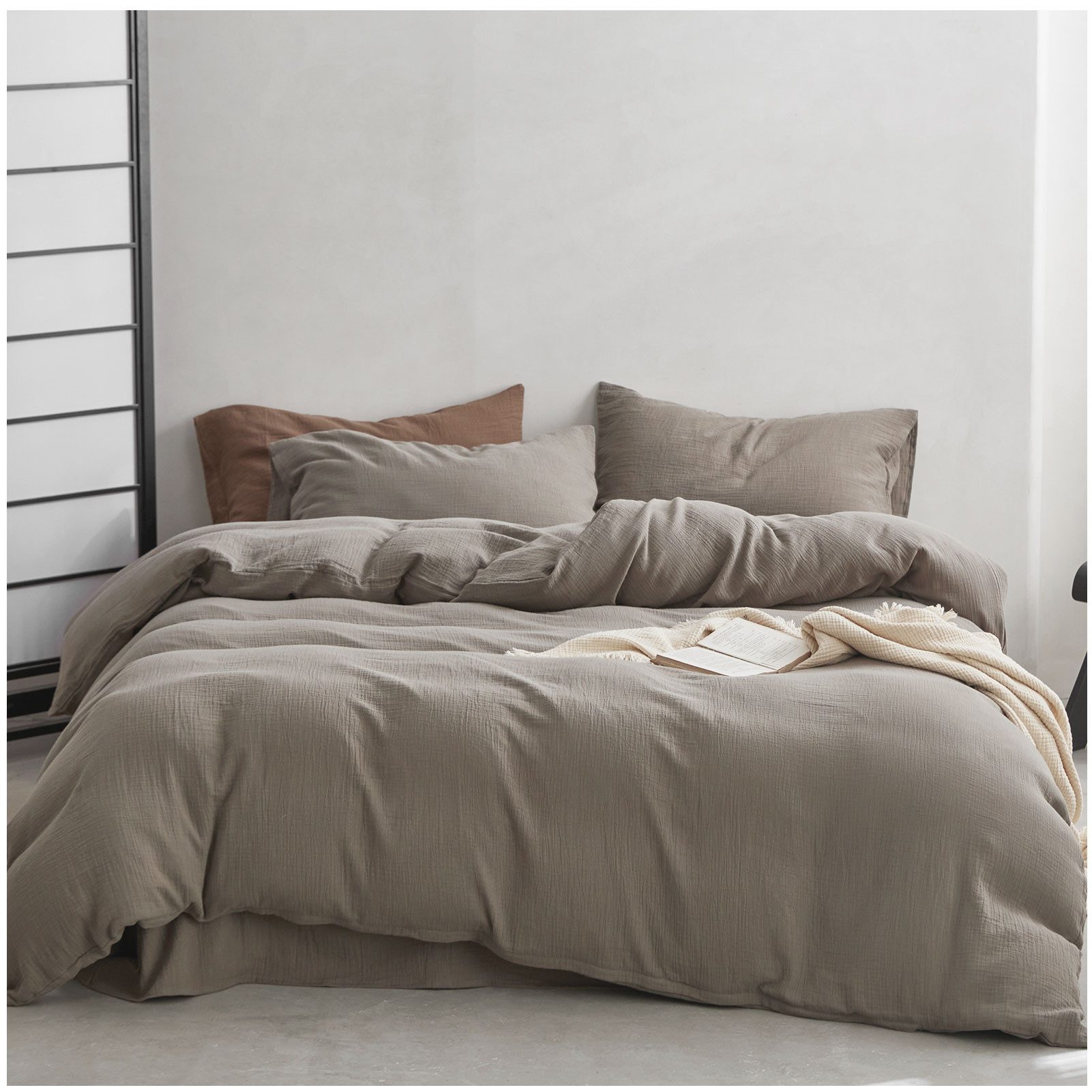 KEAYOO Bettwäsche SBD Double Gauze Muslin, Baumwolle, 2 teilig, Double Gauze 100% Baumwolle Bügelfrei weiche Bettwäsche