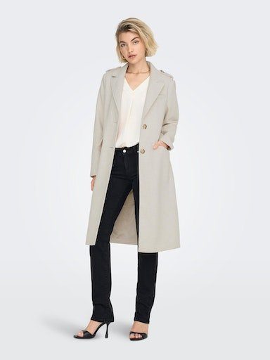 OTW COAT ONLSIF Whisper FILIPPA CC ONLY White LIFE BELTED Langmantel Detail:MELANGE