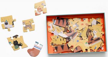 Laurence King Konturenpuzzle Katzen von A bis Z, 50 Puzzleteile