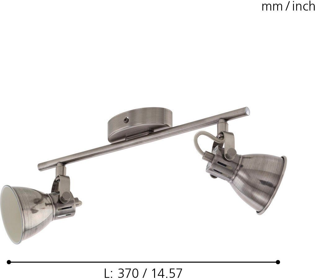 EGLO Deckenspot SERAS, ohne Leuchtmittel, Warmweiß, Spot, L37 x B6,5 cm, 2X günstig online kaufen