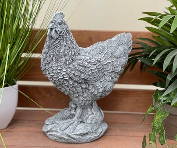 Stone and Style Gartenfigur Steinfigur Huhn lebensecht frostfest Steinguss