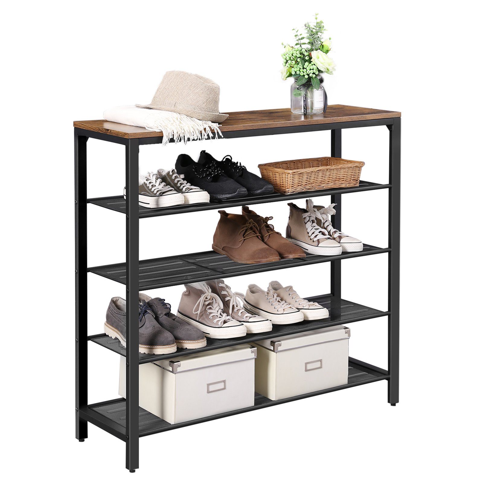 VASAGLE Schuhregal »LBS15BX LBS015B02«, Schuhablage mit 4 Gitterebenen