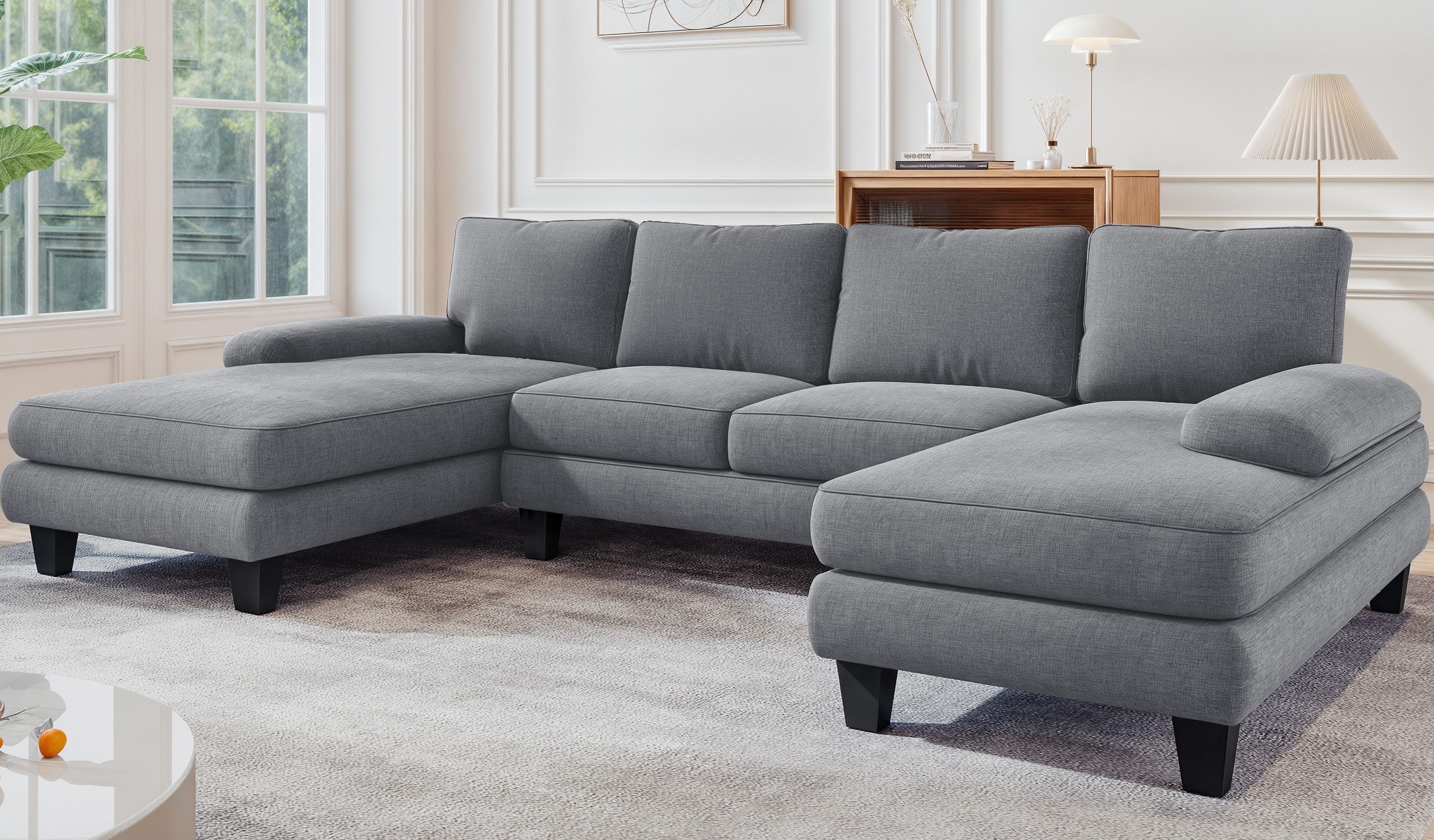 HOMALL Ecksofa Ecksofa mit Abnehmbarer Sofabezug, günstig online kaufen