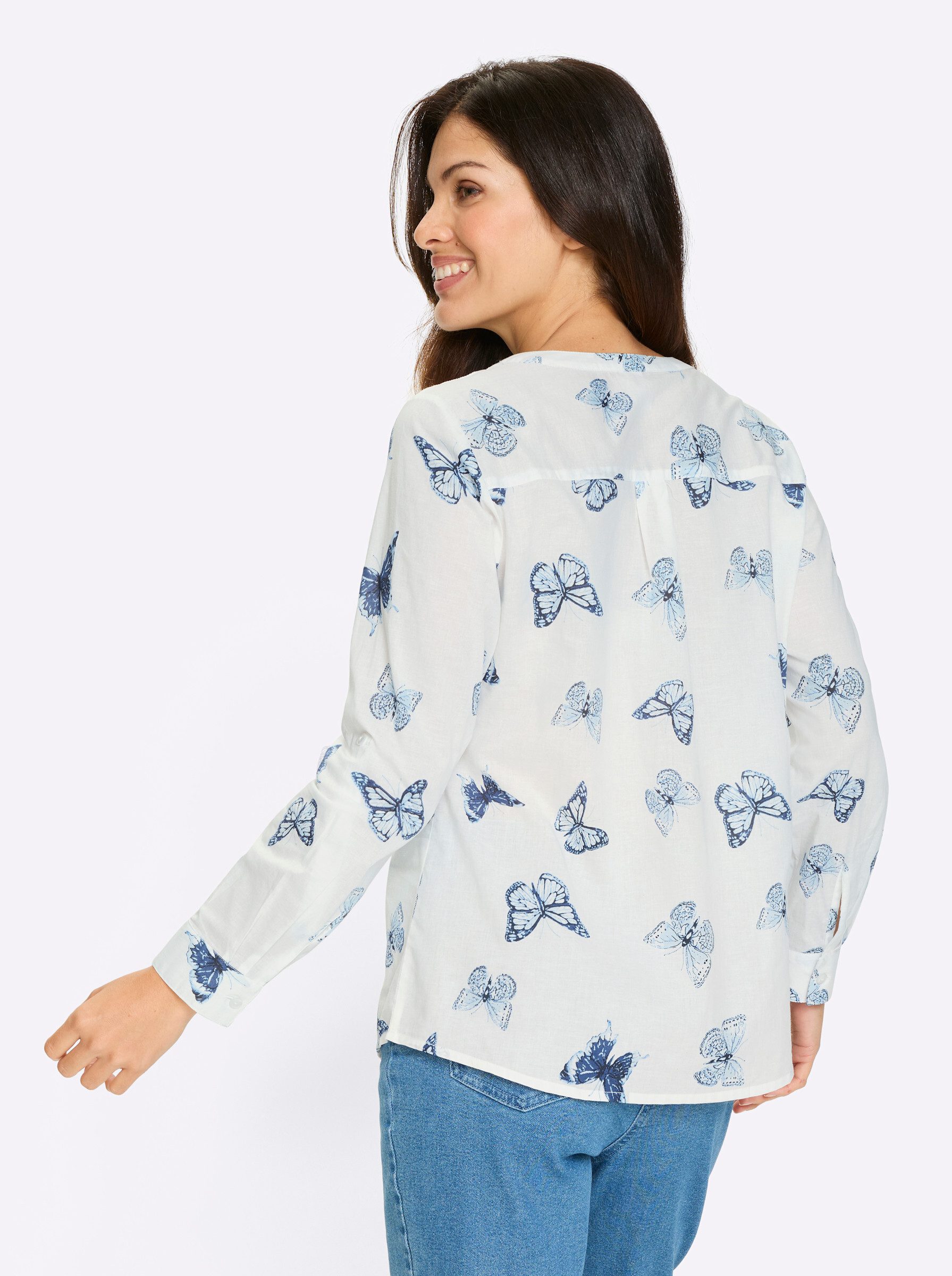 Sieh an! Klassische Bluse Baumwollbluse günstig online kaufen