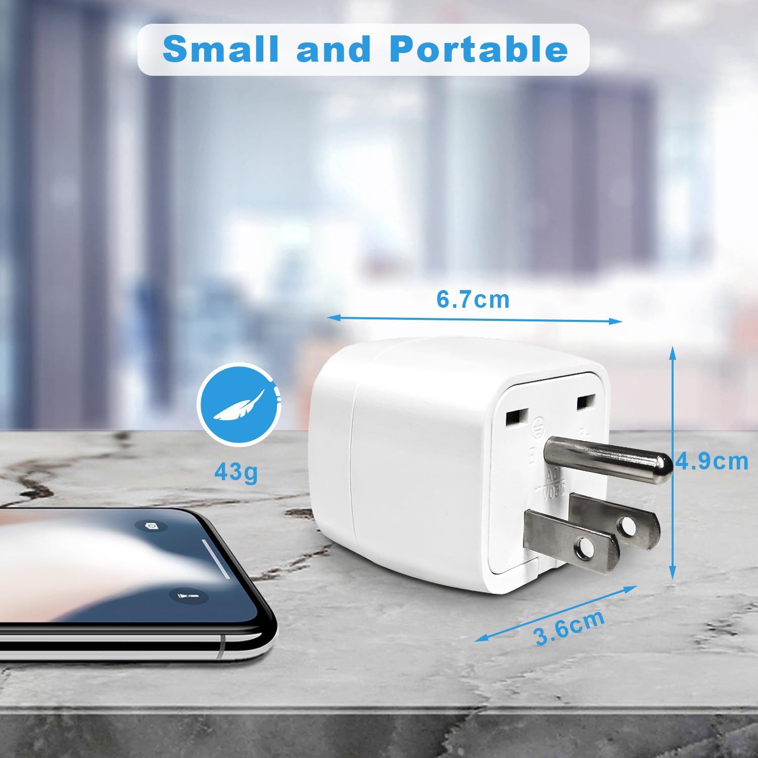 shuwosmart 2er Set USA Reiseadapter EU auf US Stecker Typ B Reisestecker Adapter Typ B Stecker, EU-Stecker auf US-Steckdose, Europa Stecker zu Steckeradapter, Steckdosenadapter, Reisegeeignet, Kompakt, Kindersicherung, Feuerfest, 2er-Set
