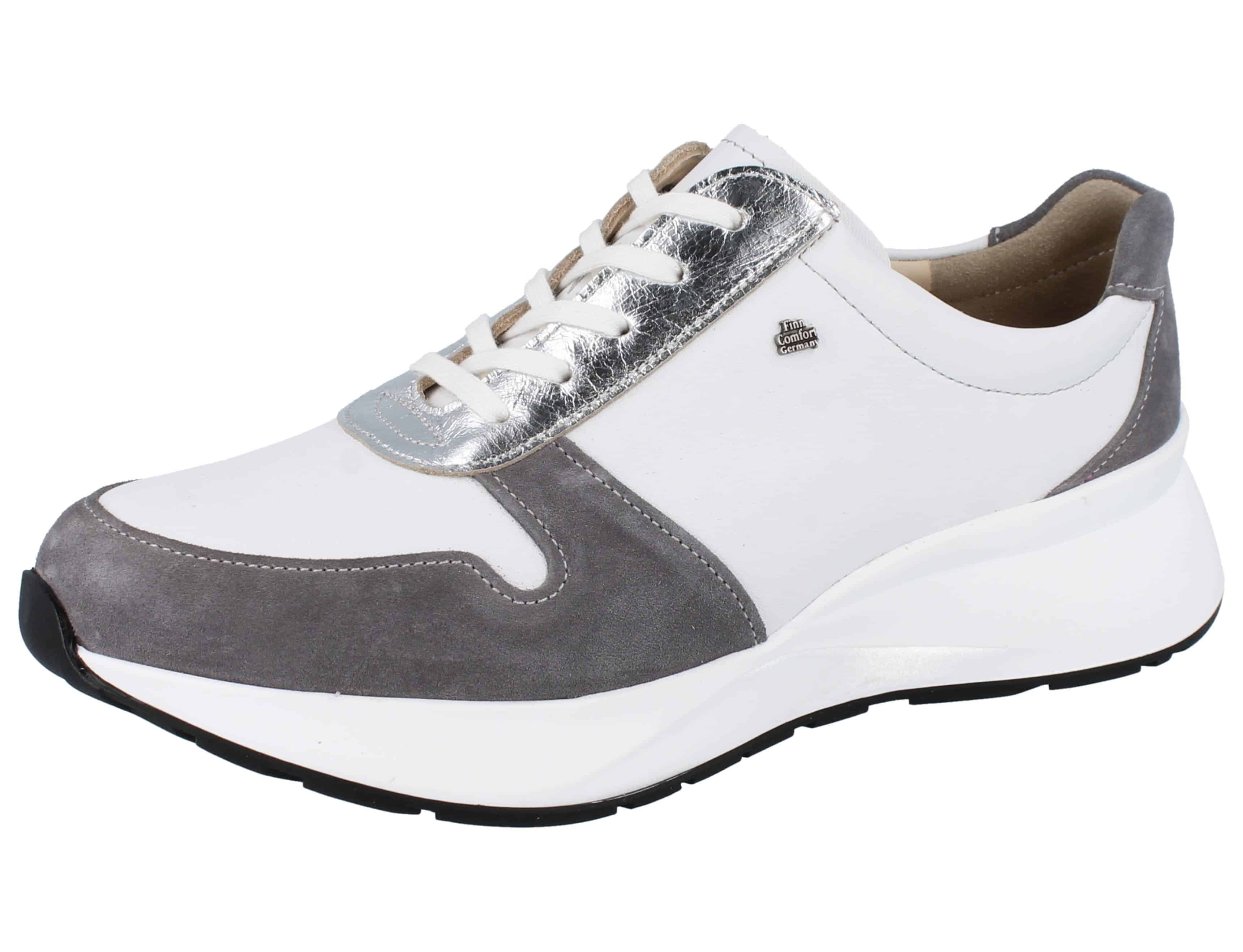 Finn Comfort Leganes grau weiß Schnürschuh Wechselfußbett | Schnürschuhe