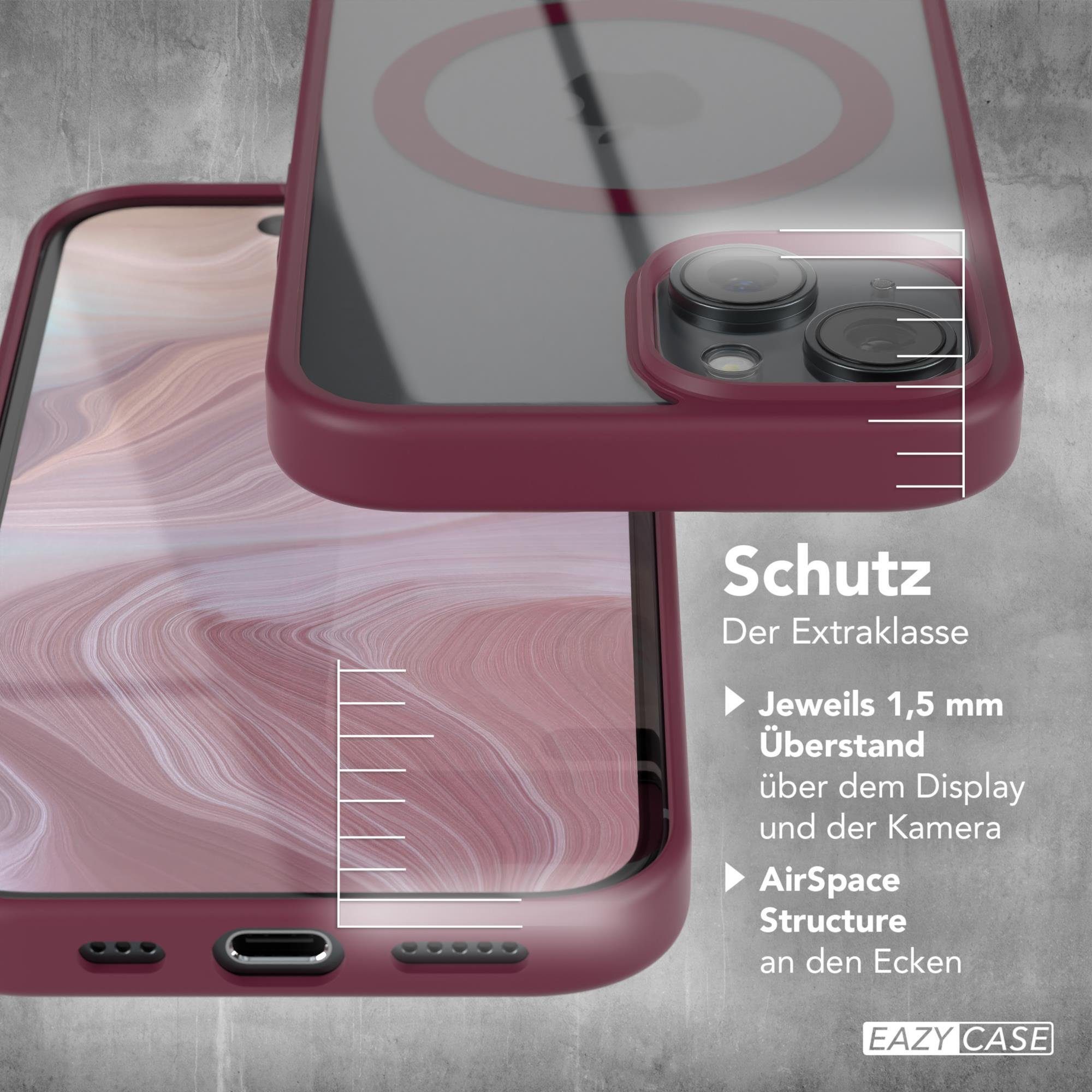 EAZY CASE Handyhülle Transparente Hülle mit MagSafe für iPhone 15 6,1 Zoll, Back Cover Slimcover mit Displayschutz, Magsafefunktion, Bumper, Beere – Bild 4 von 5