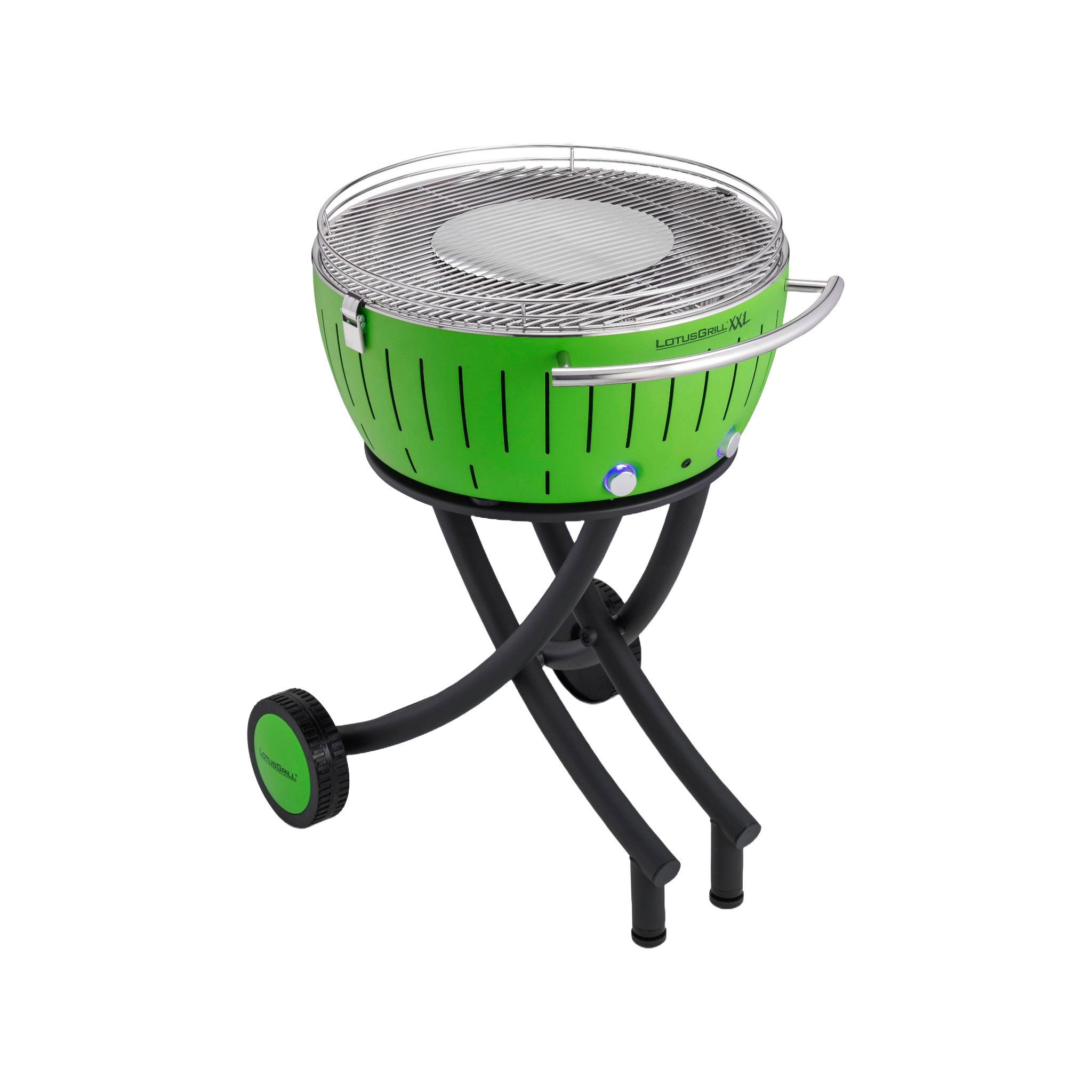 LotusGrill Holzkohlegrill LotusGrill XXL (G600) Gartengrill 22 kg Limettengrün mit USB Anschluss