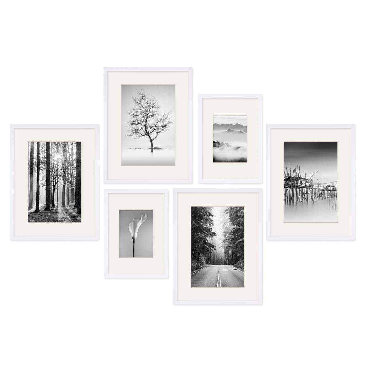 PHOTOLINI Bilderrahmen 6er Set Modern Schmal günstig online kaufen