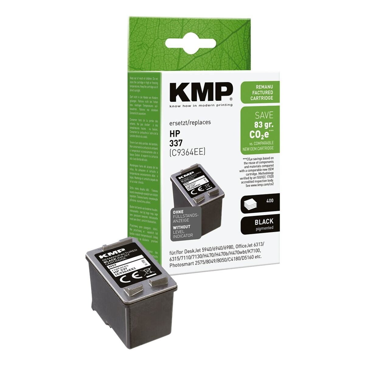KMP C9364EE Tintenpatrone (ersetzt HP 337 (C9364EE) Nr. 337, schwarz)